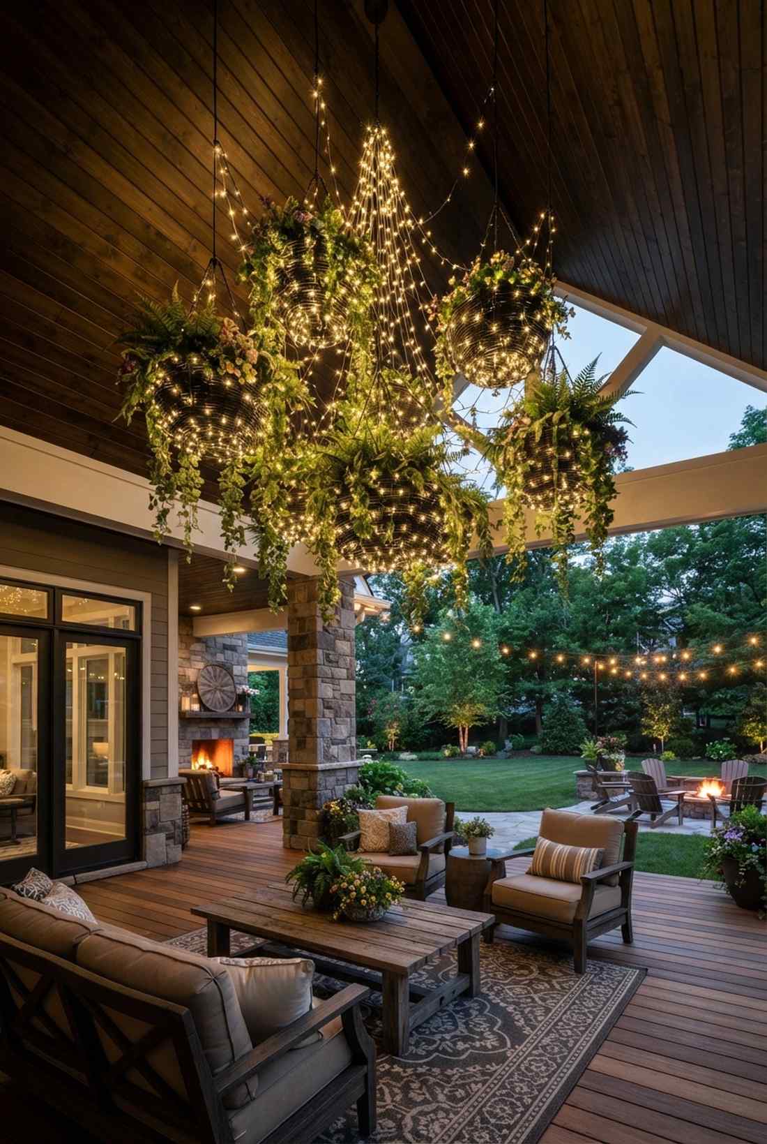 hanging basket chandelier clusters