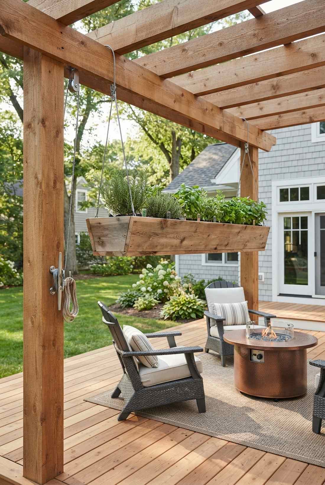 hanging elevated herb garden