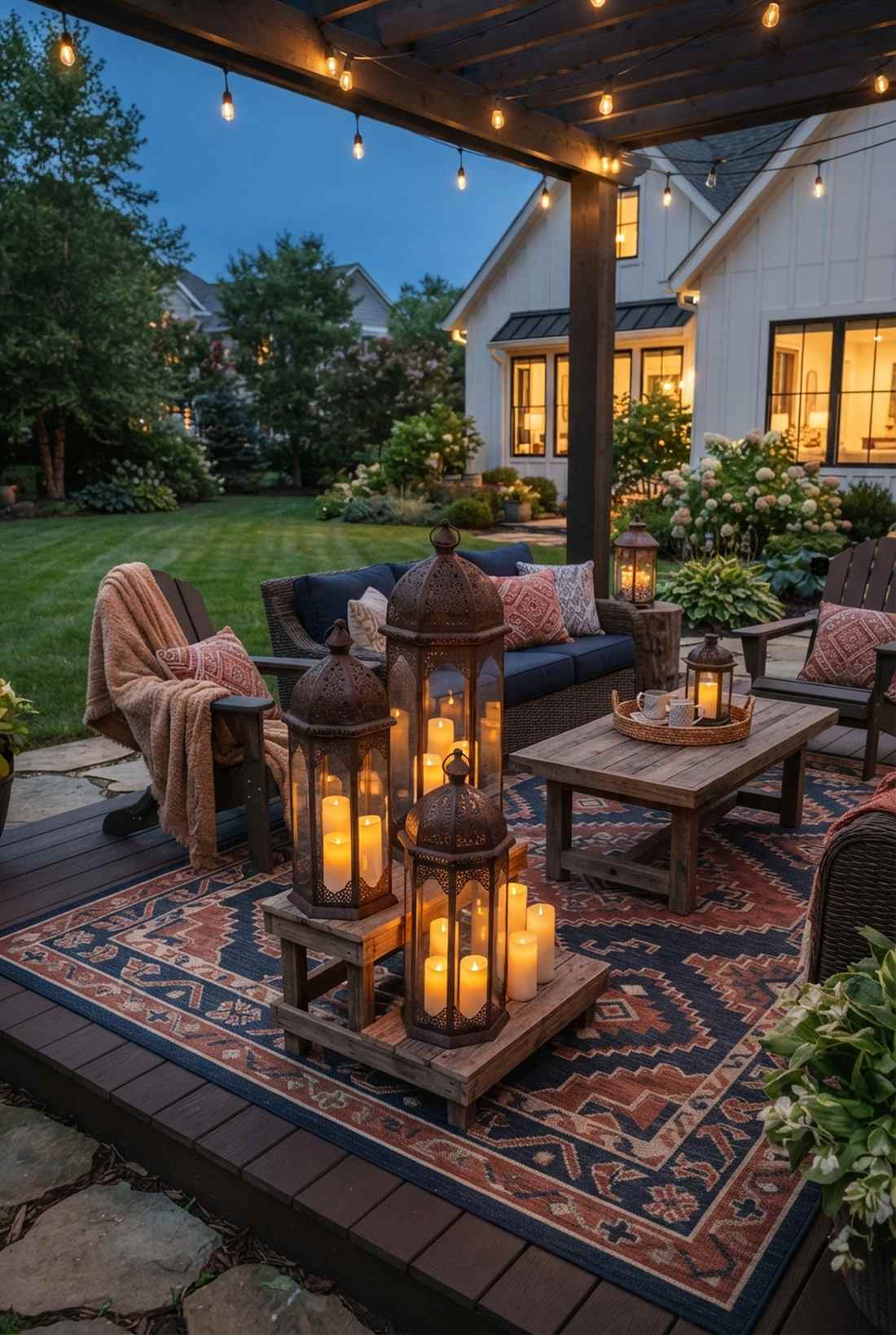 lantern clusters on tiered stands