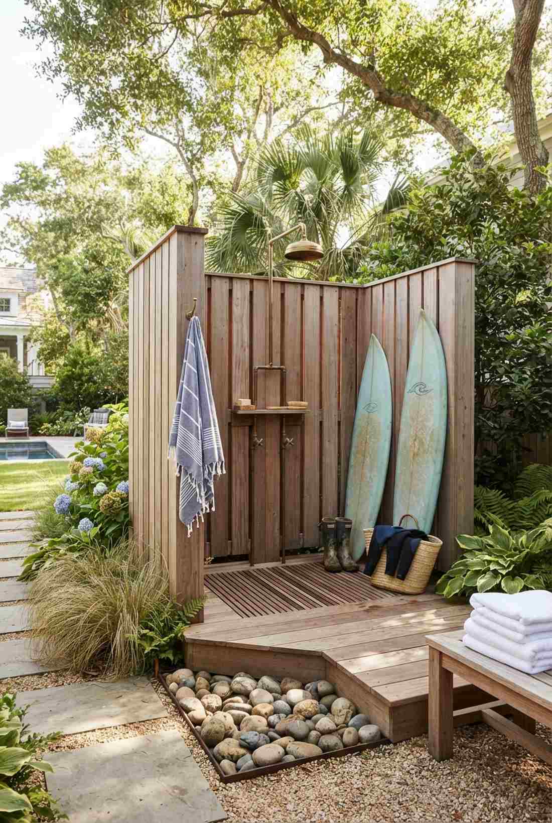 outdoor shower enclosure