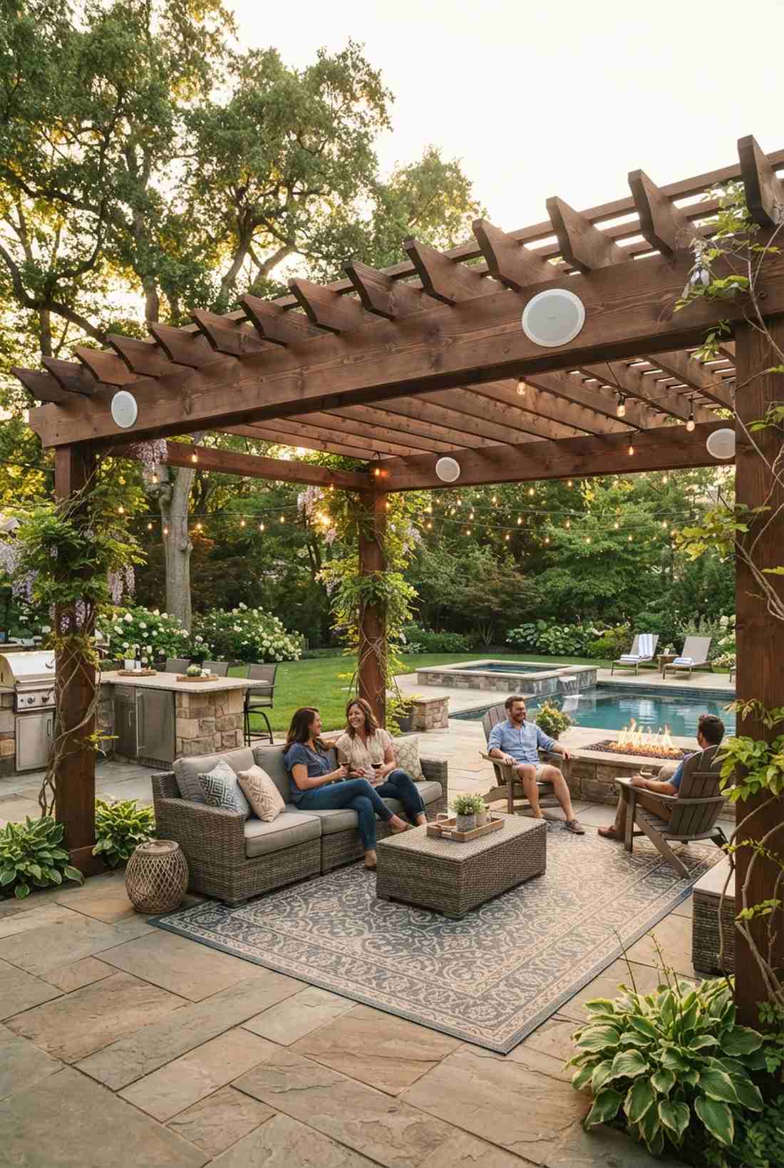pergola with built in sound system