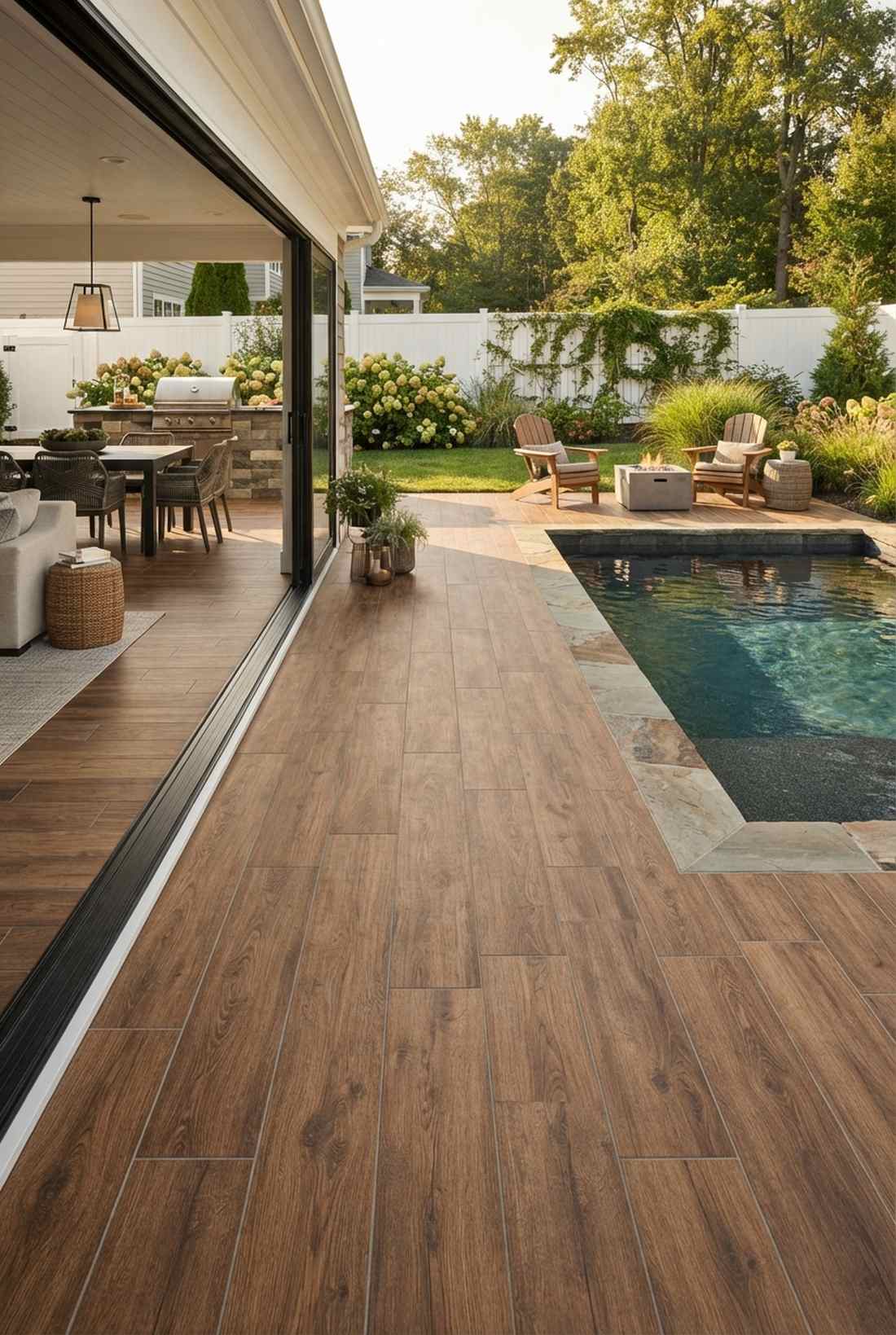 porcelain tile in wood plank format