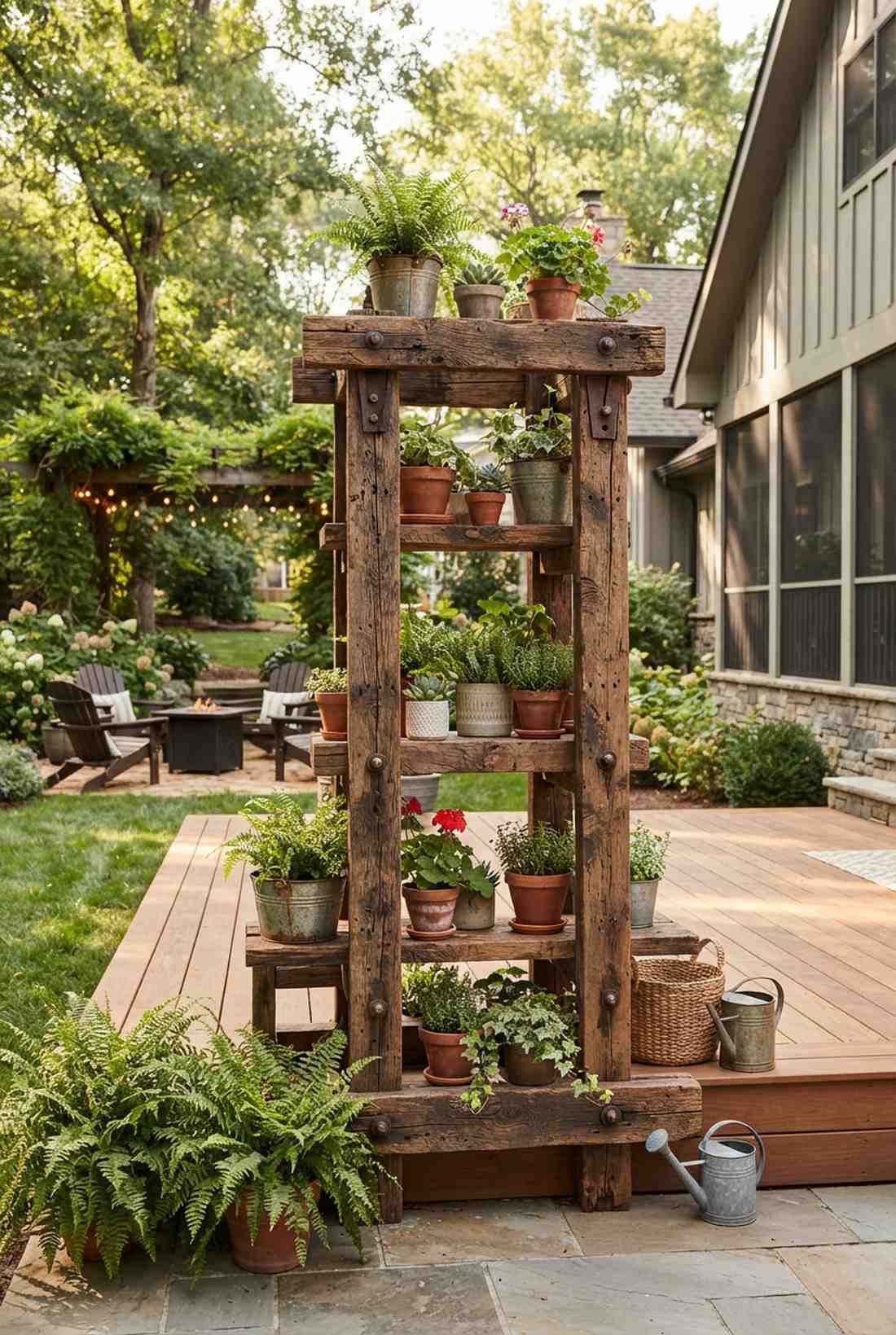reclaimed wood rustic tower