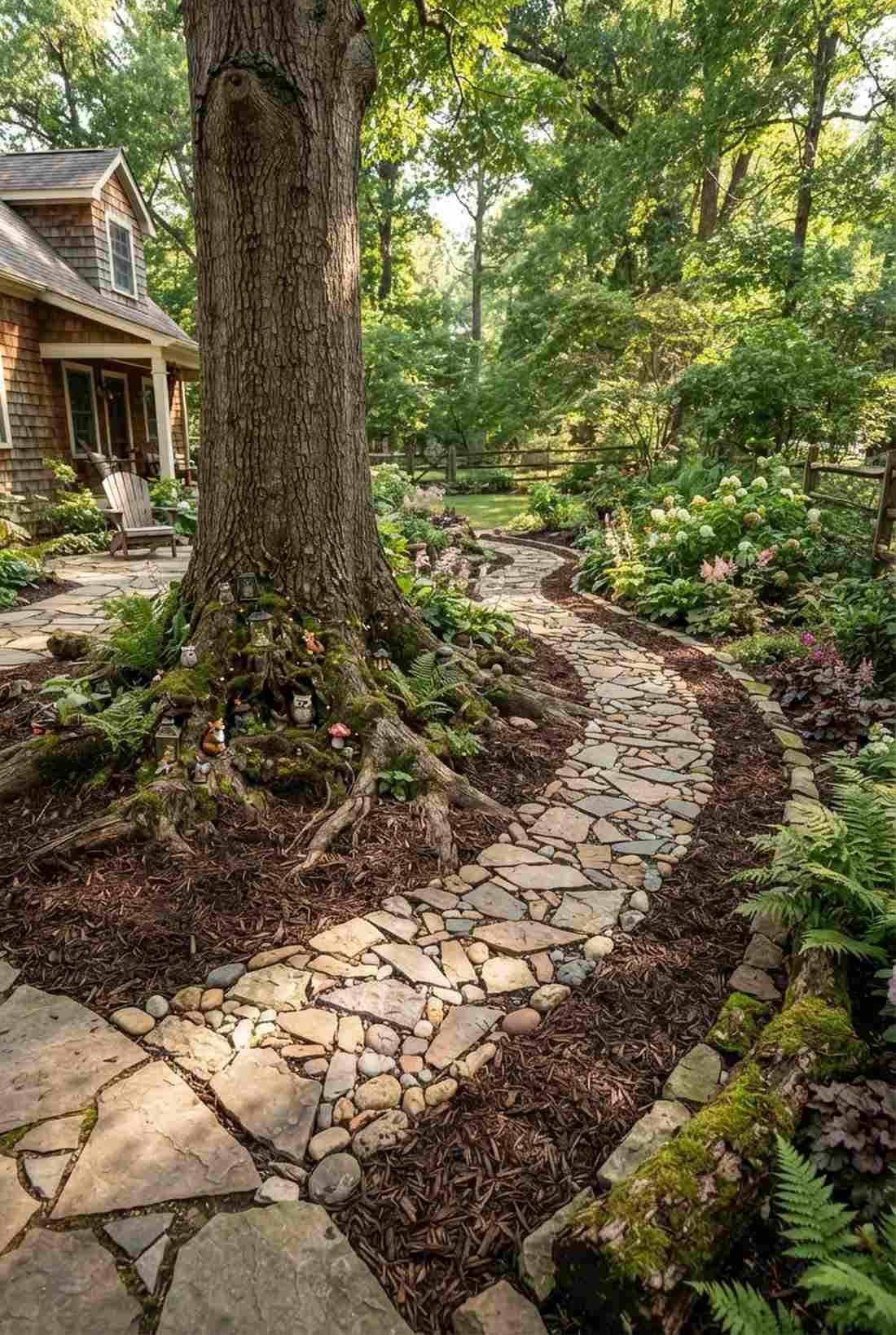 shade garden root avoidance