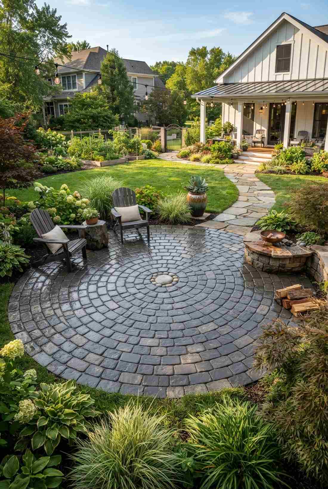 spiral paver pattern