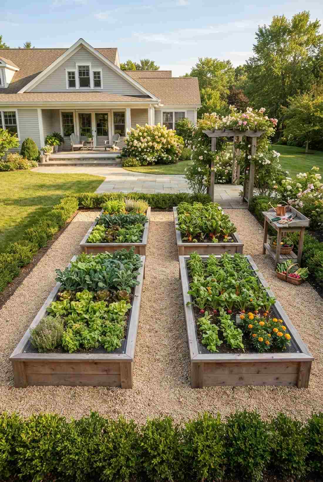 symmetrical vegetable beds