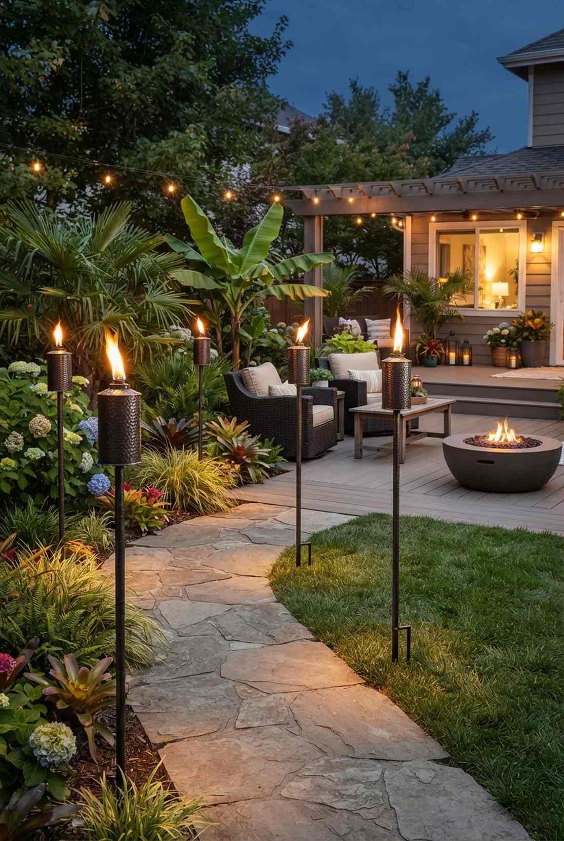 tiki torch pathways