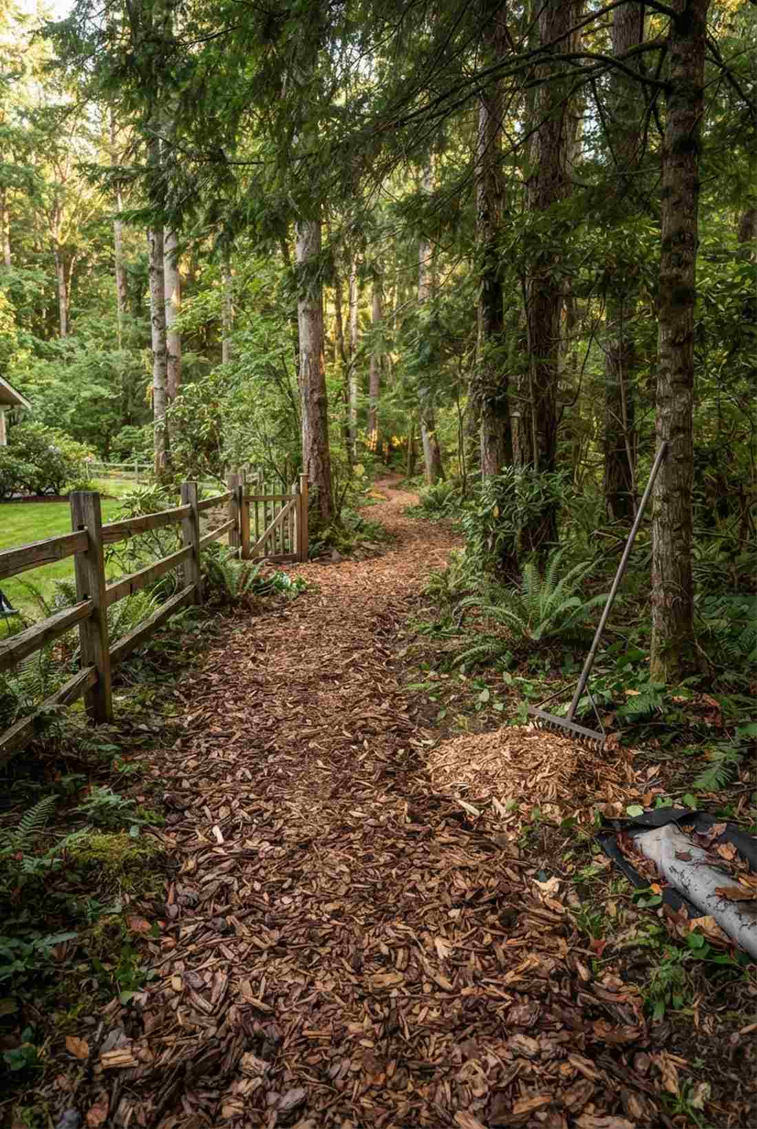 wood chip forest trail