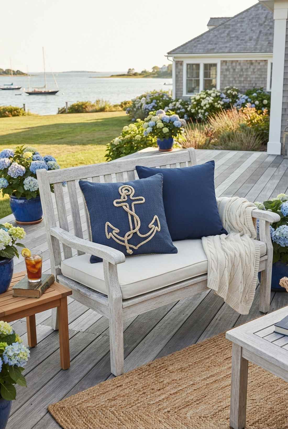 anchor and rope motif pillows