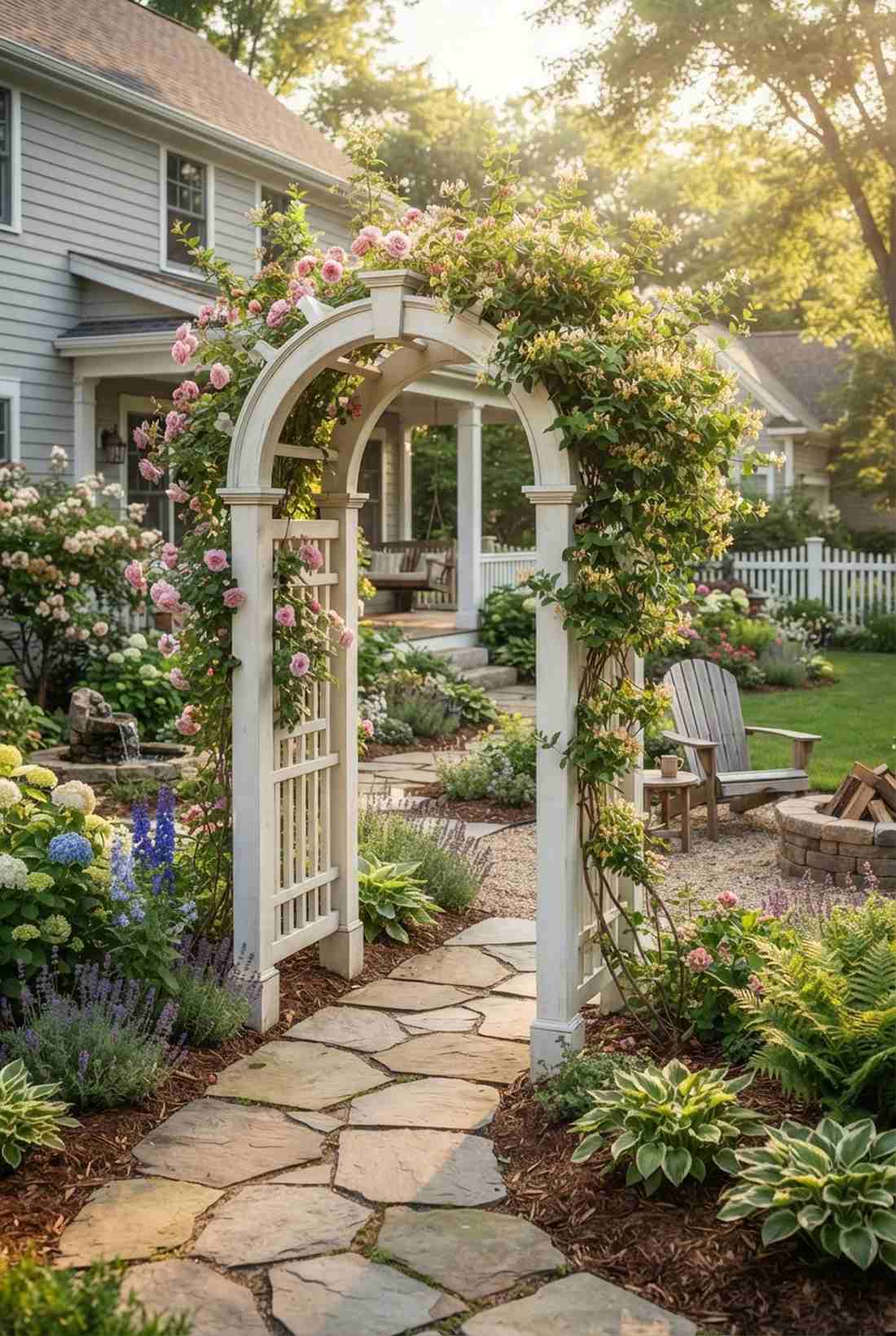 colonial style arbor entrance