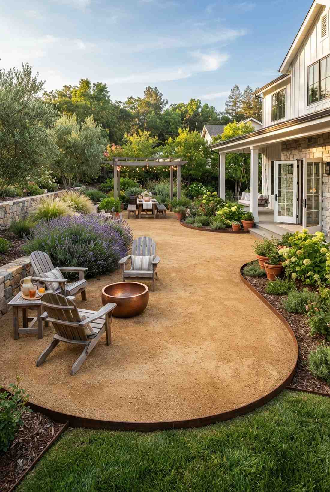 decomposed granite with metal edging