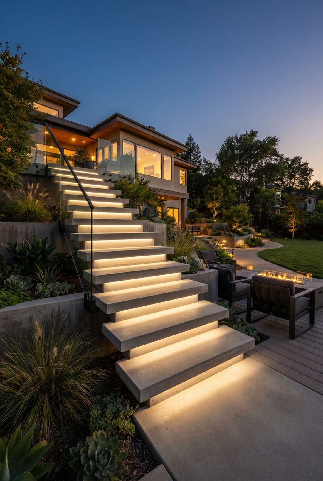 floating step indirect lighting