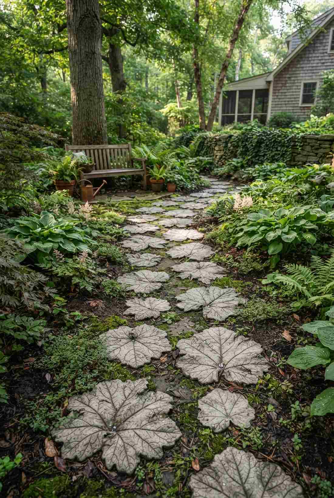 leaf shaped stepping stones