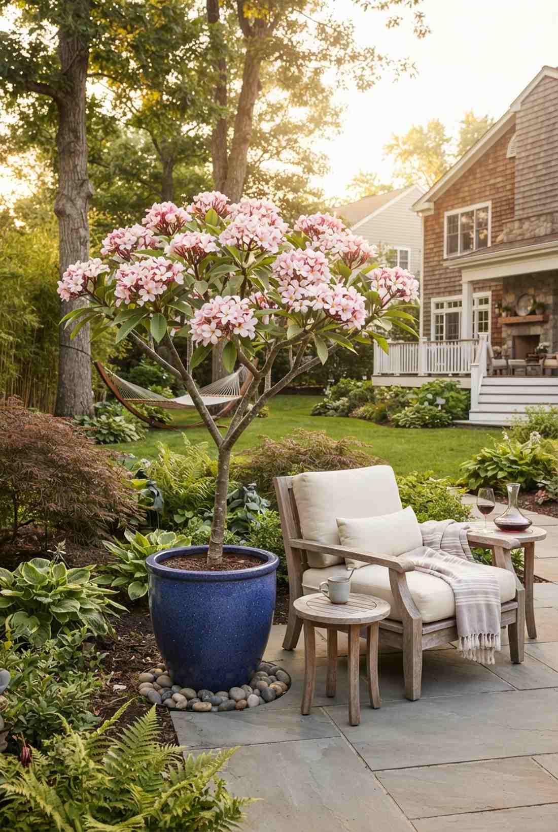 pink white frangipani