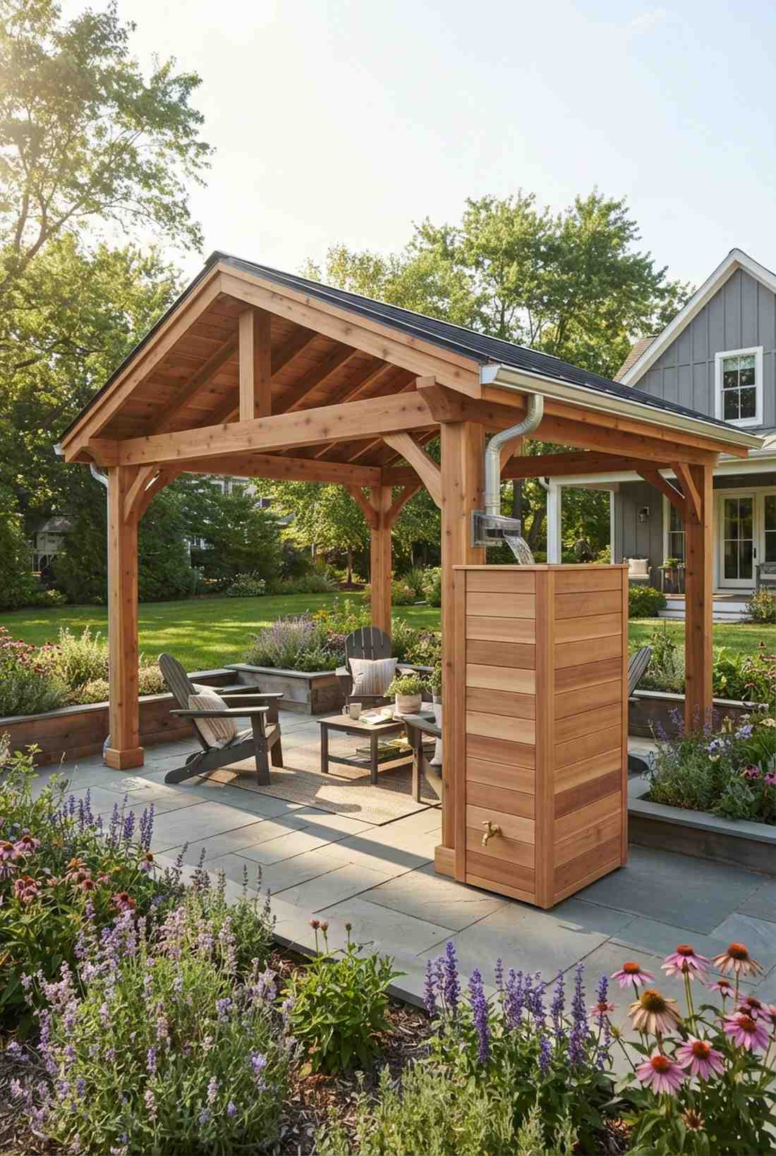 rainwater harvesting pergola design