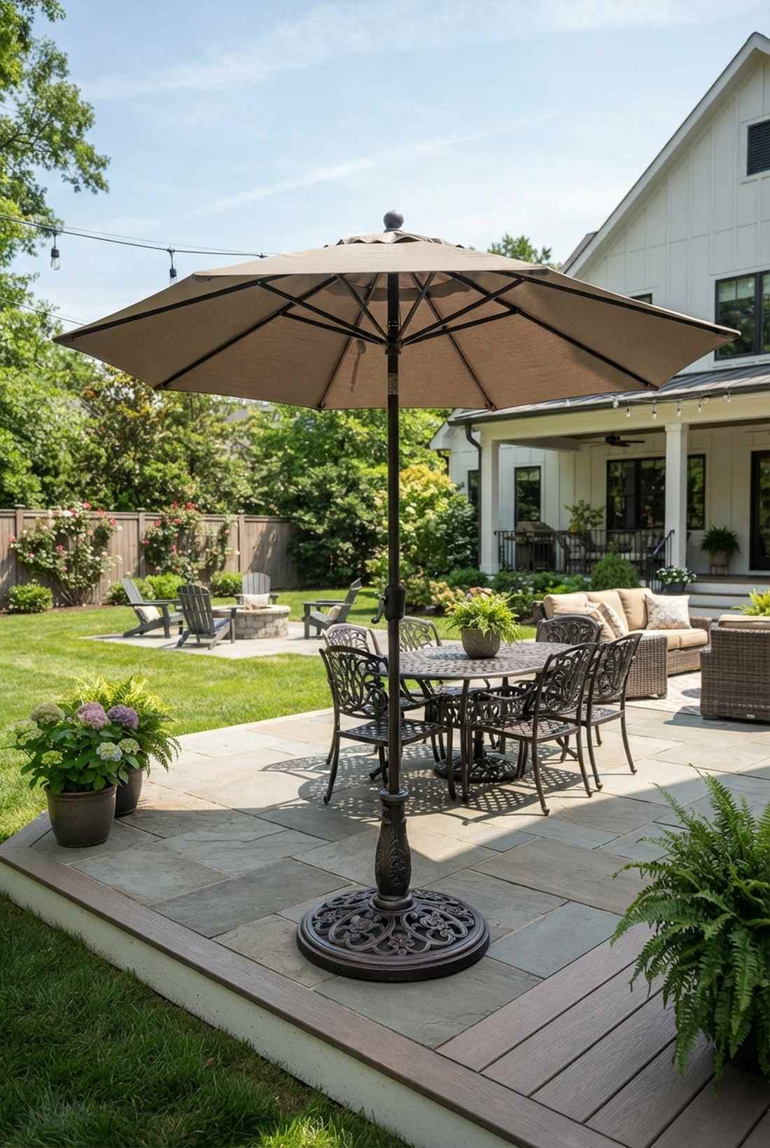 umbrella stand with decorative base