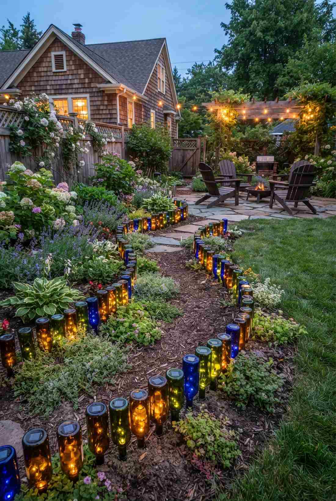 wine bottle garden edge markers
