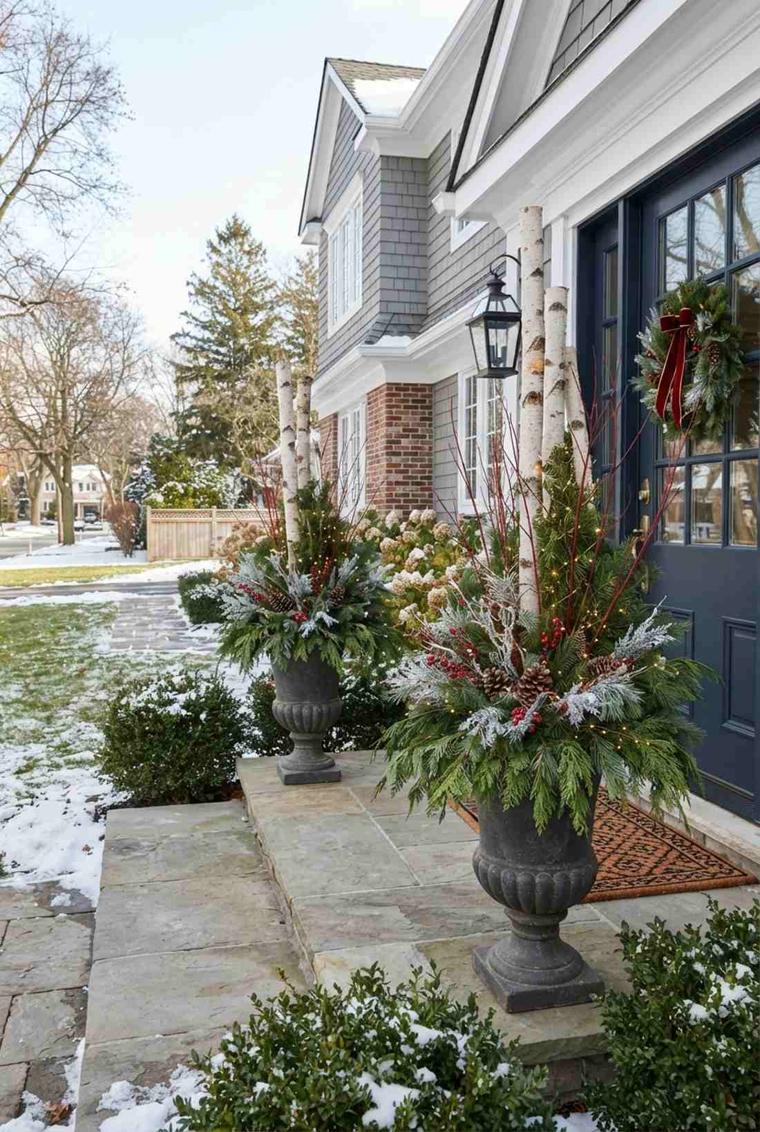 winter planter displays