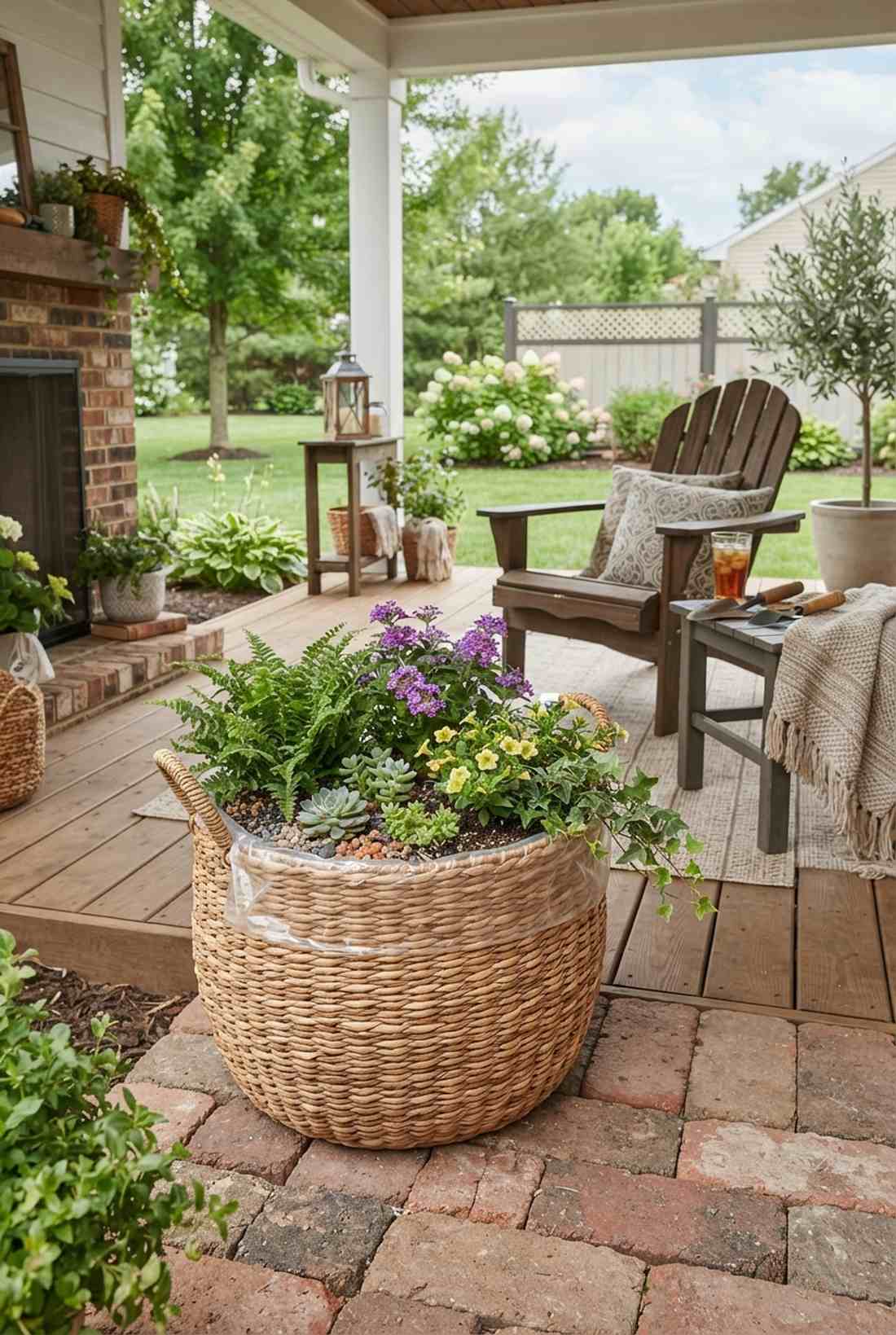 woven basket with liner