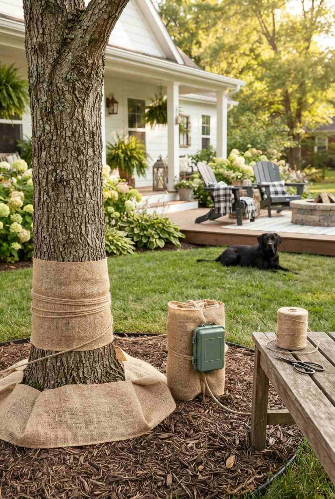 burlap and twine elements