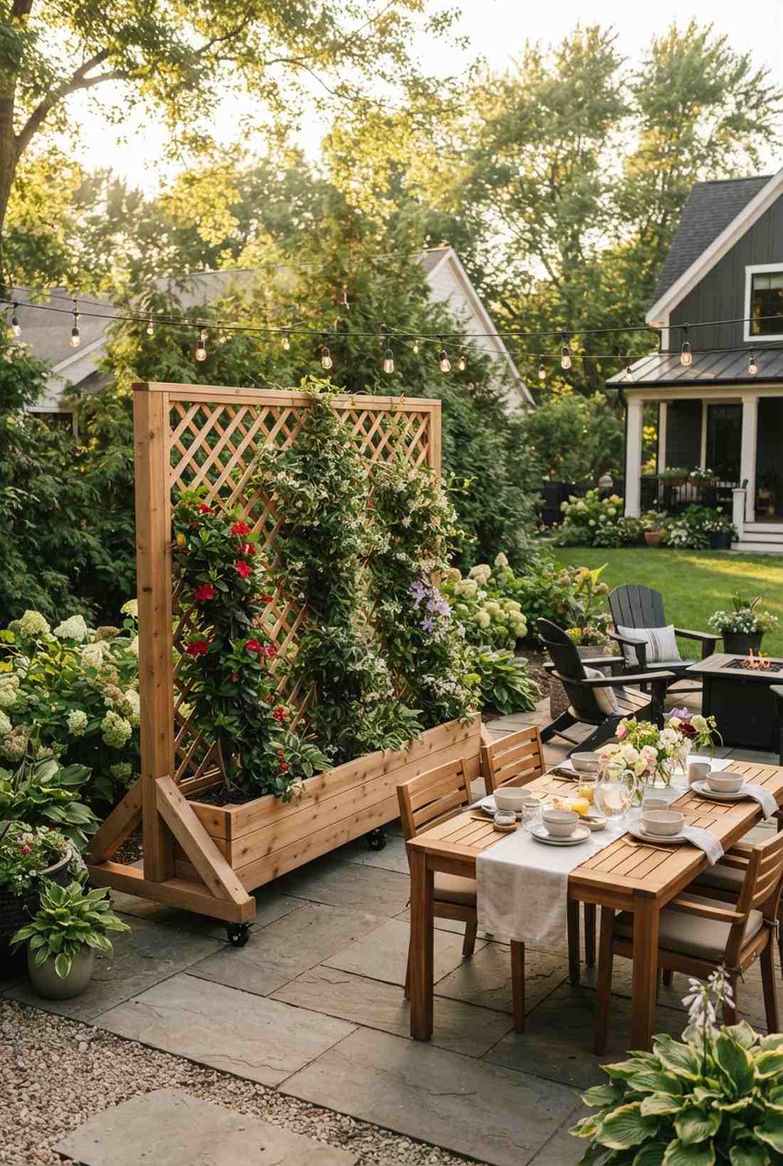 freestanding trellis wall