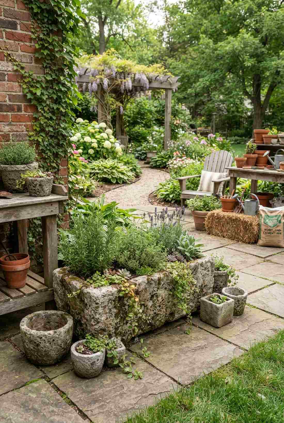hypertufa stone effect containers