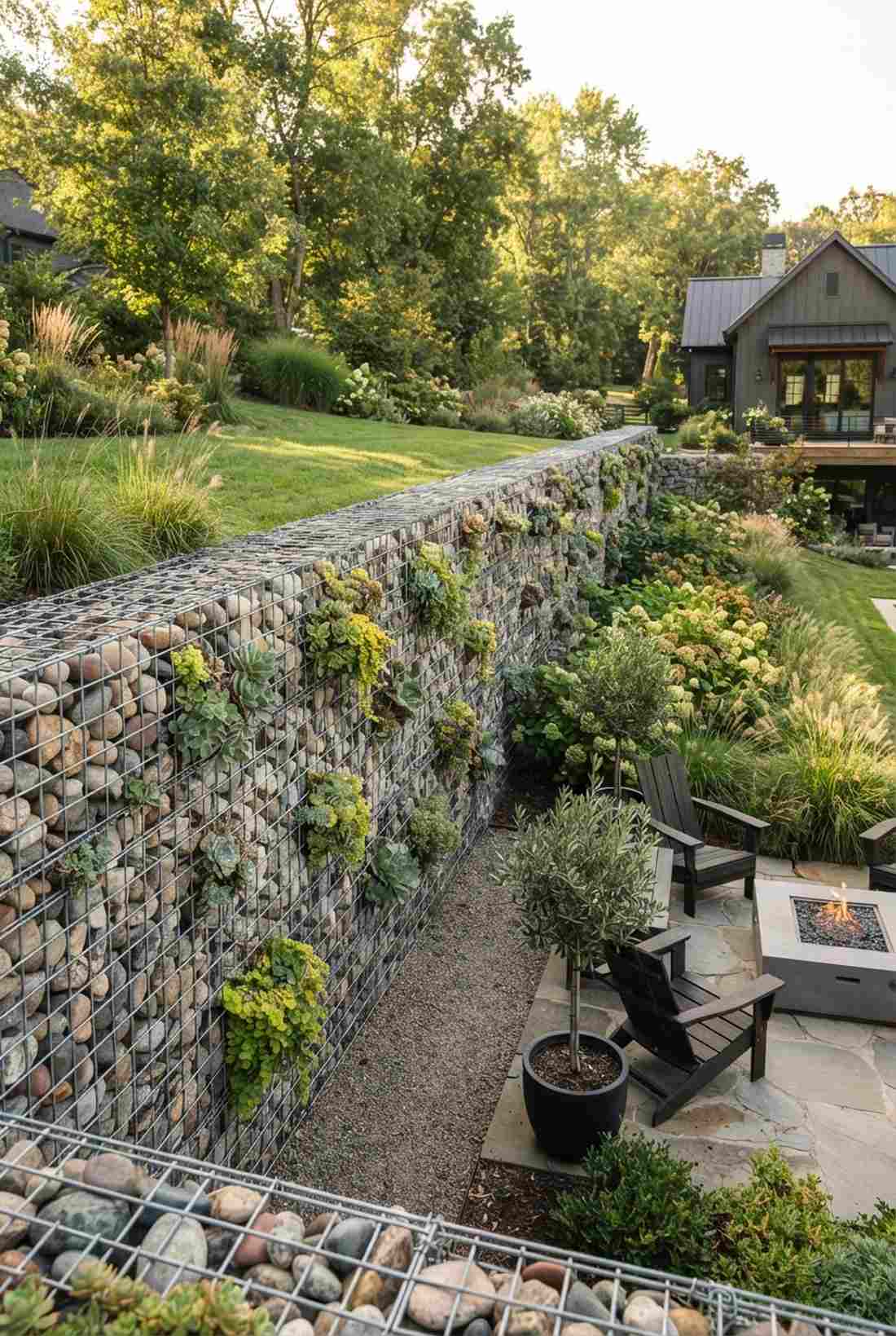 living wall water feature combination