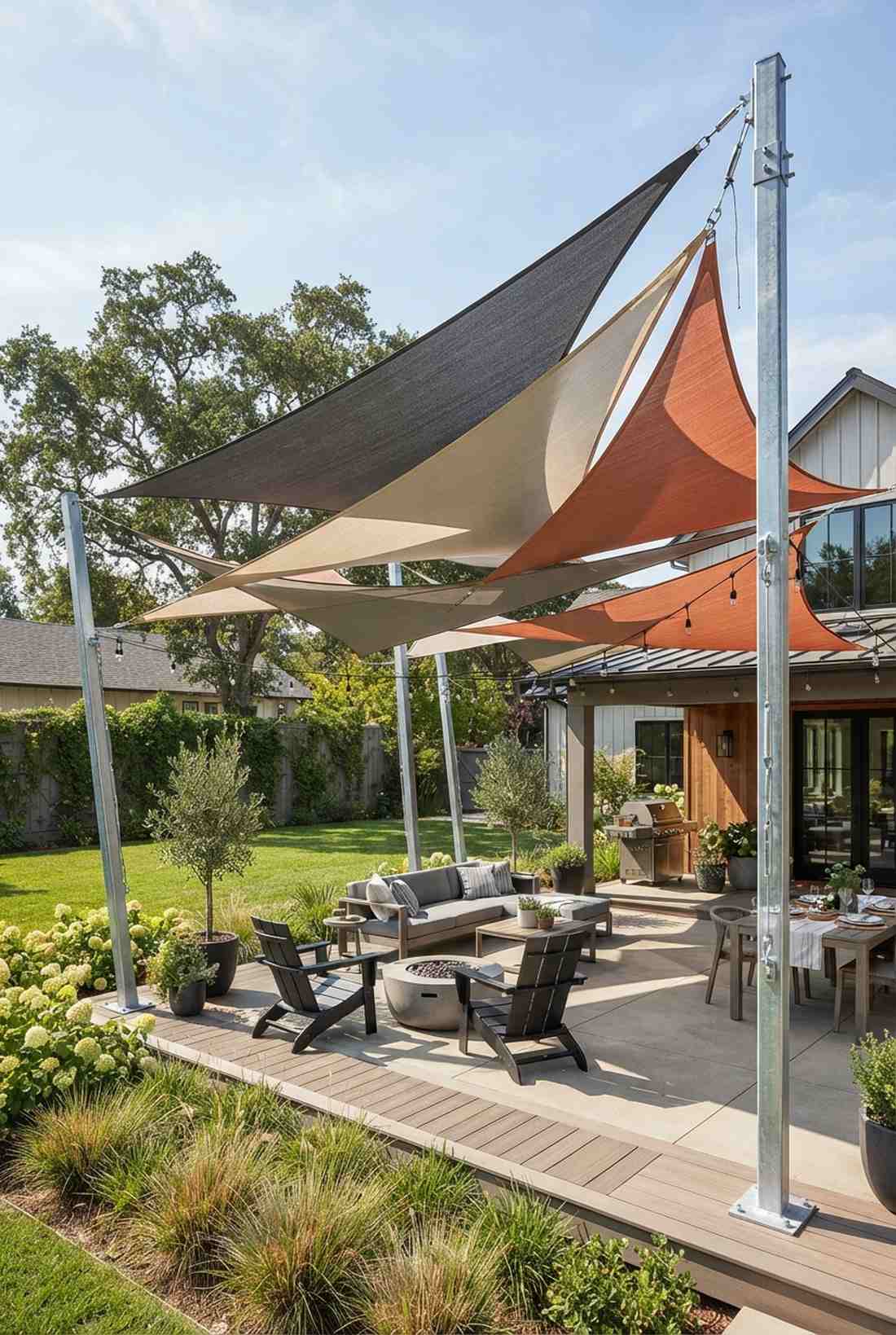 modern steel shade sail