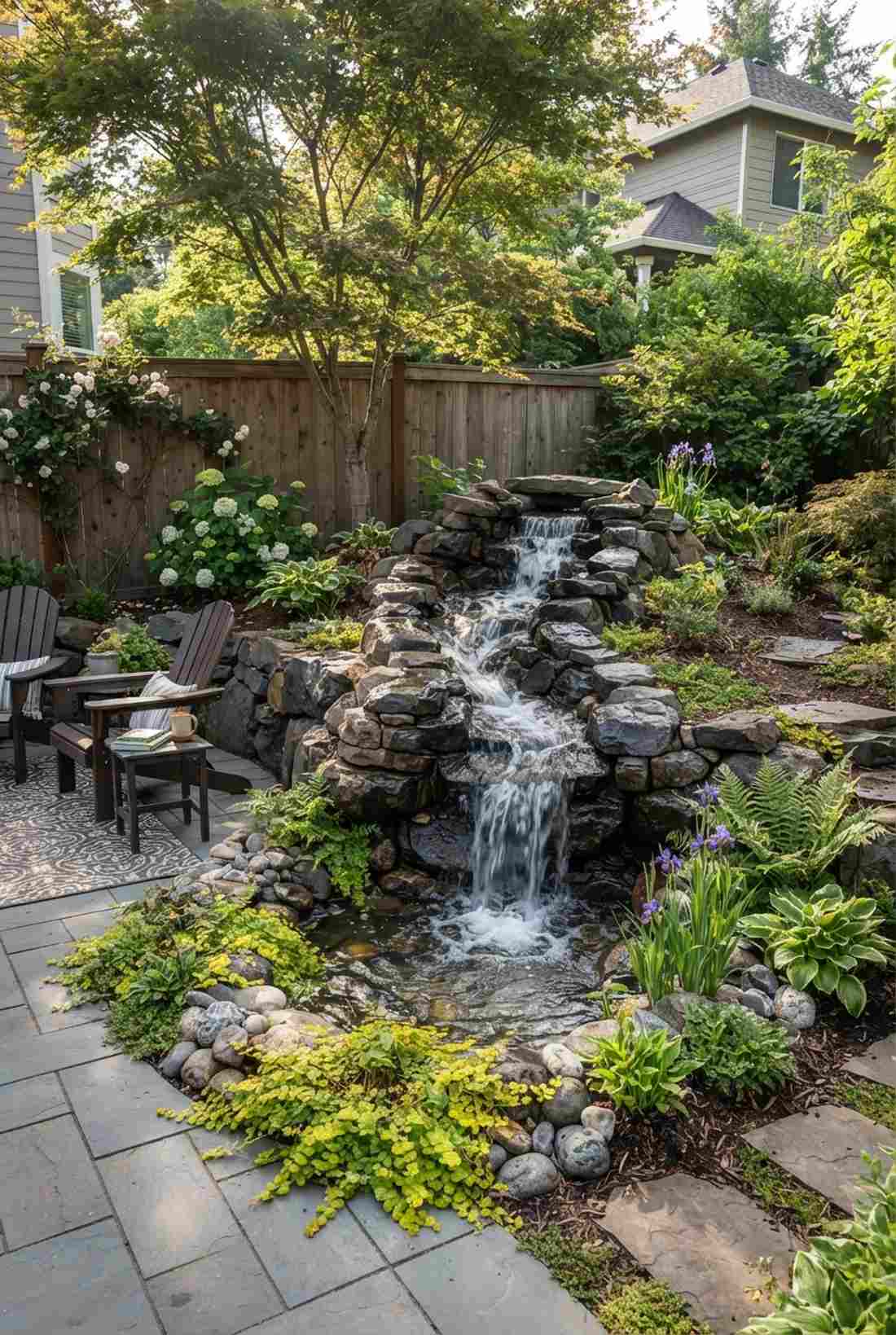 multi level rock cascade