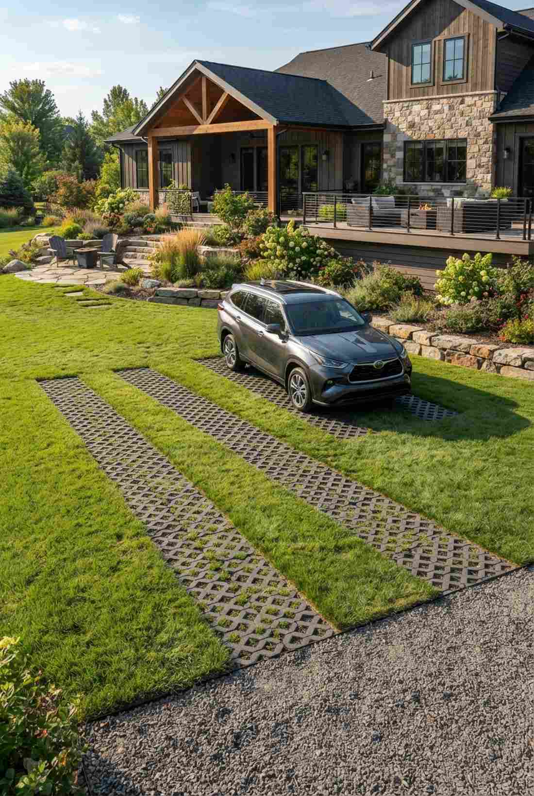 parking pad overflow strips