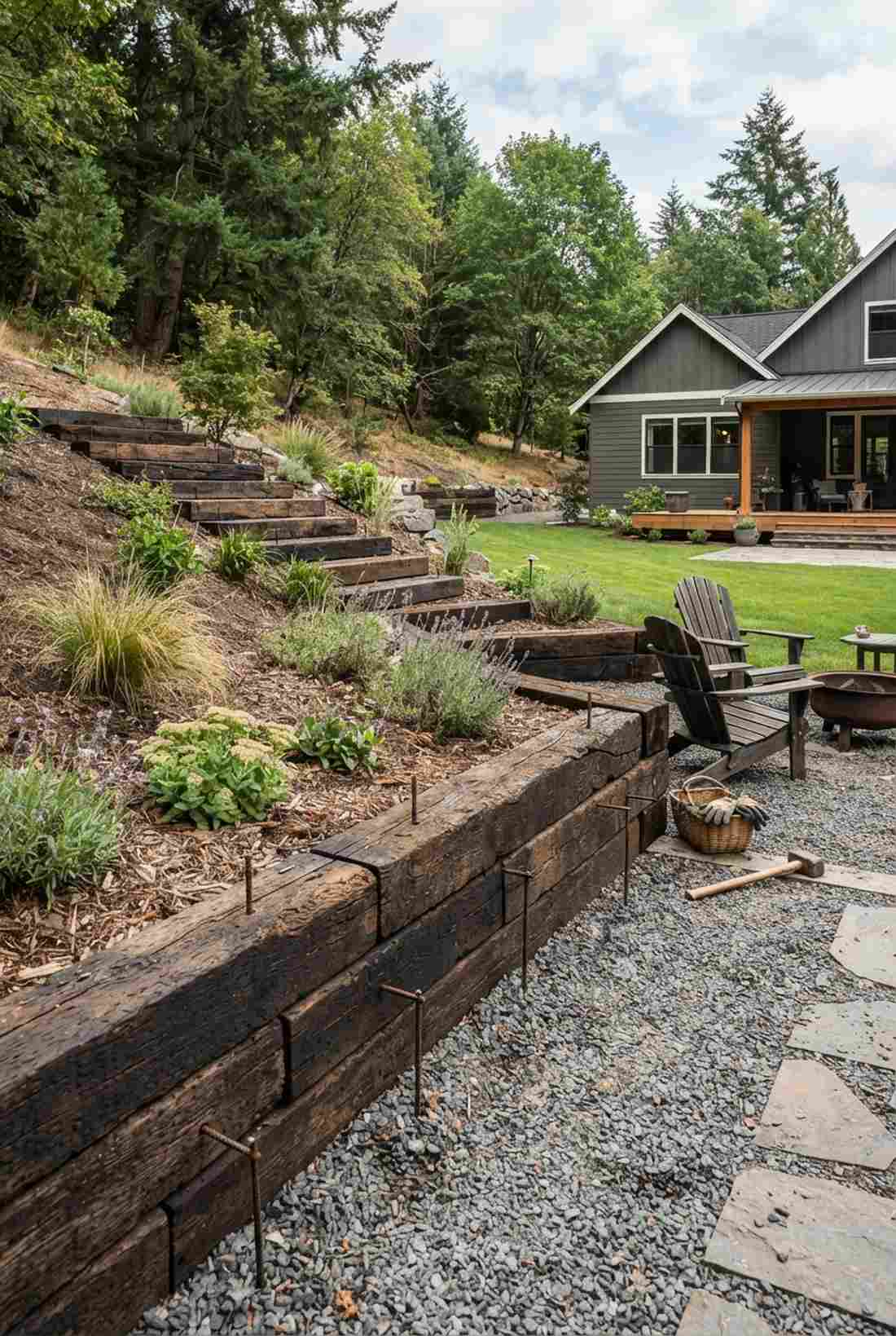 railroad tie borders