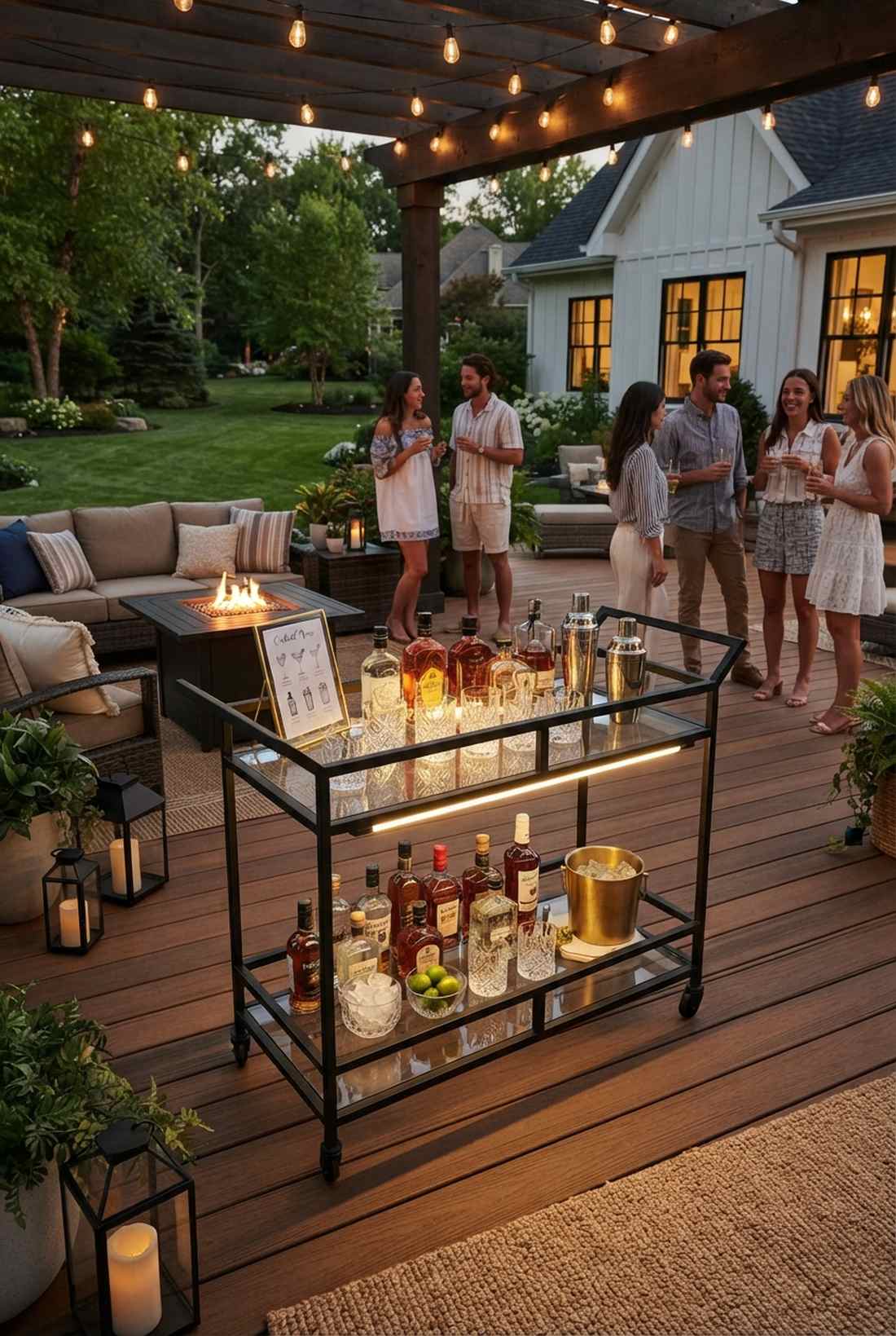 bar cart accent lighting