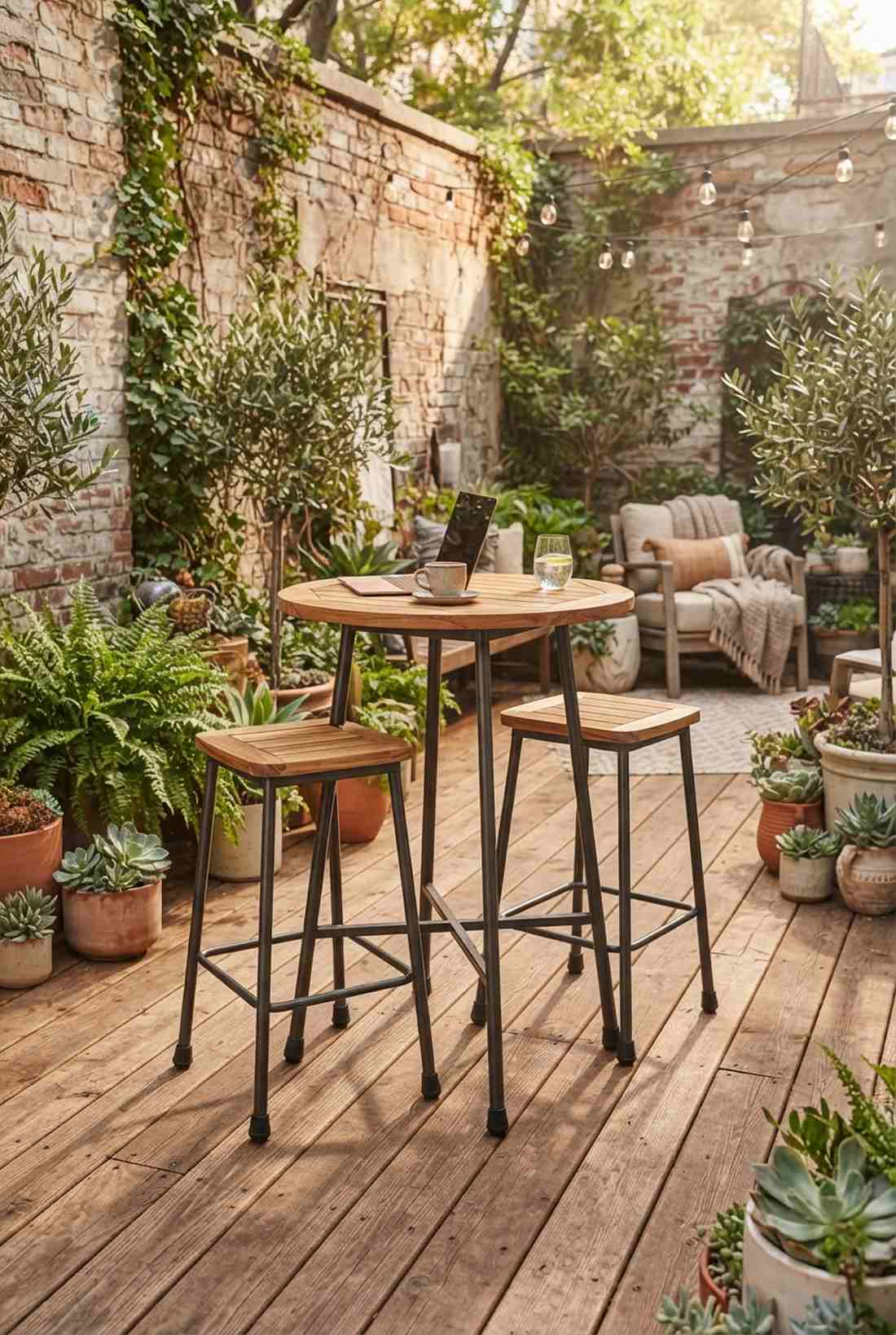 bar height bistro table and stools