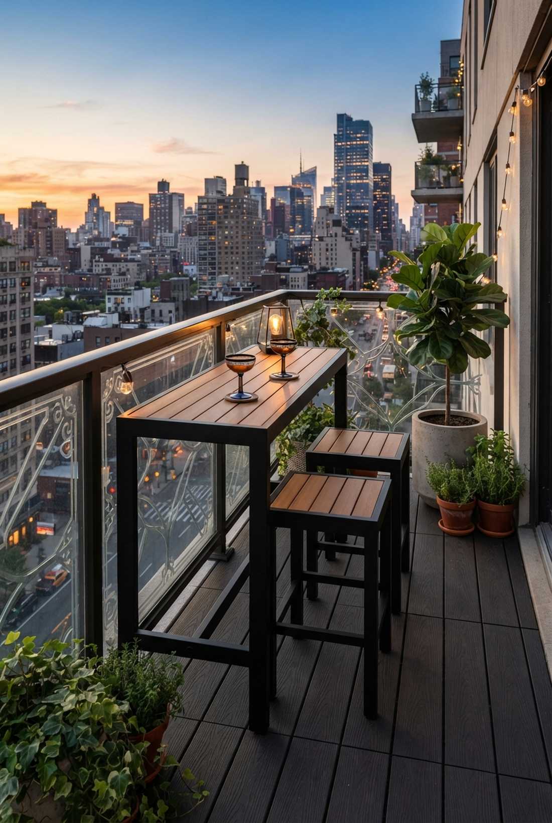 bar height table with stools
