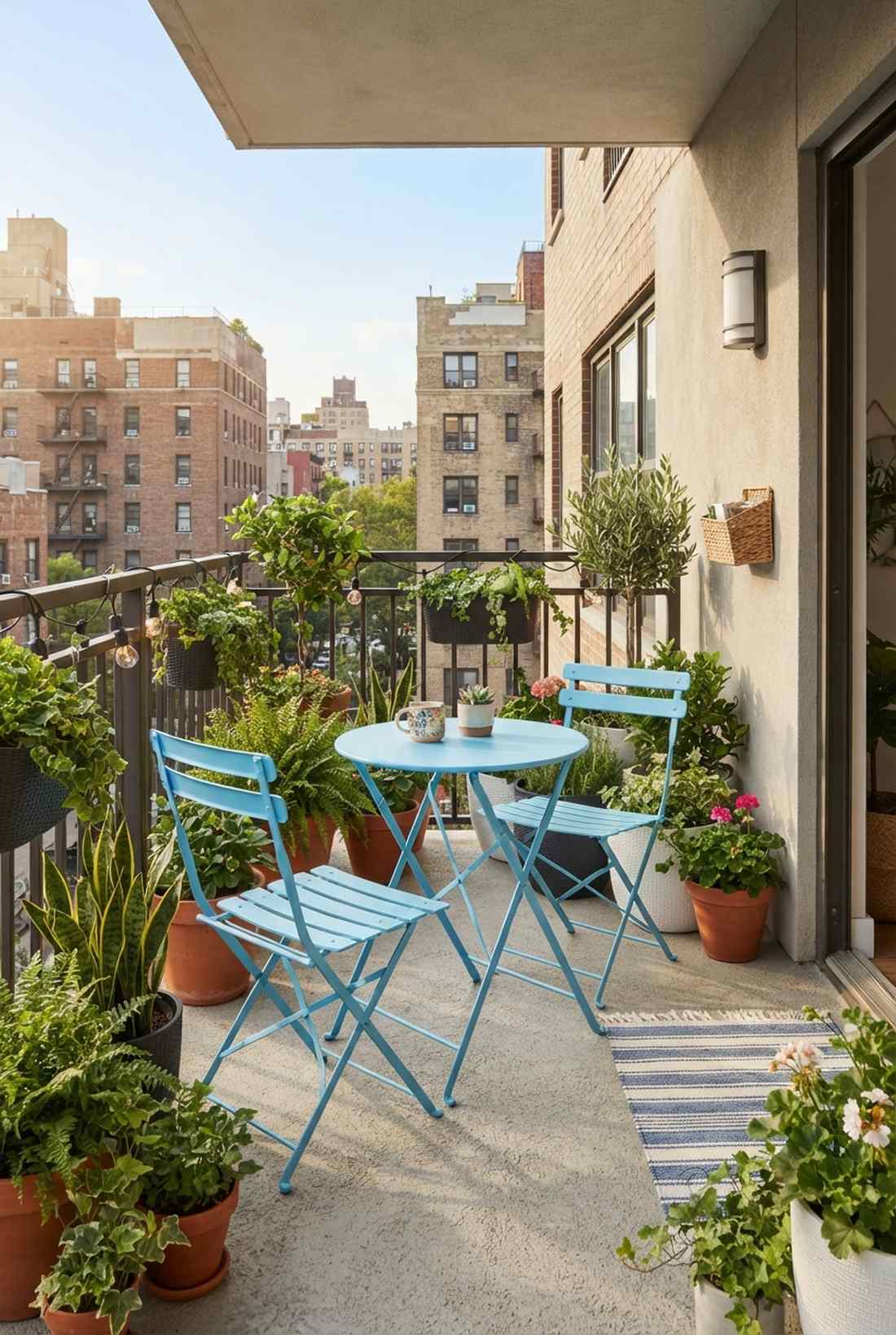 bistro set in corner pocket