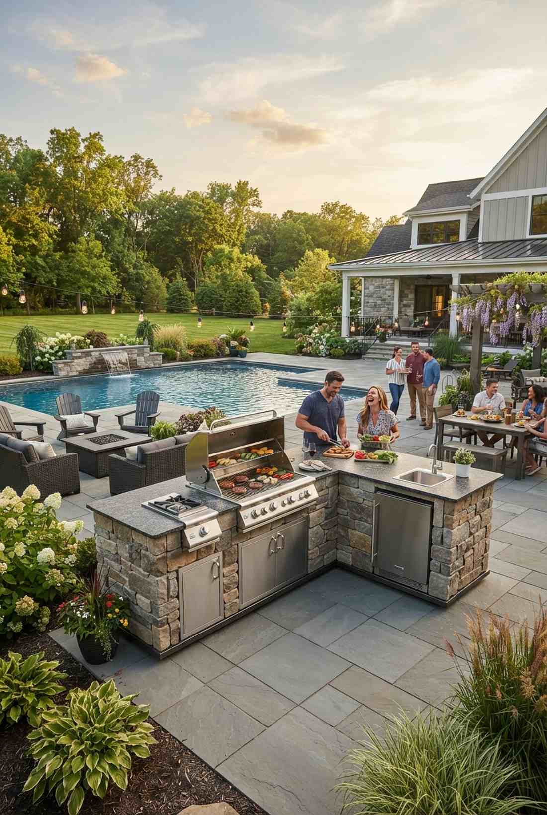built in outdoor kitchen