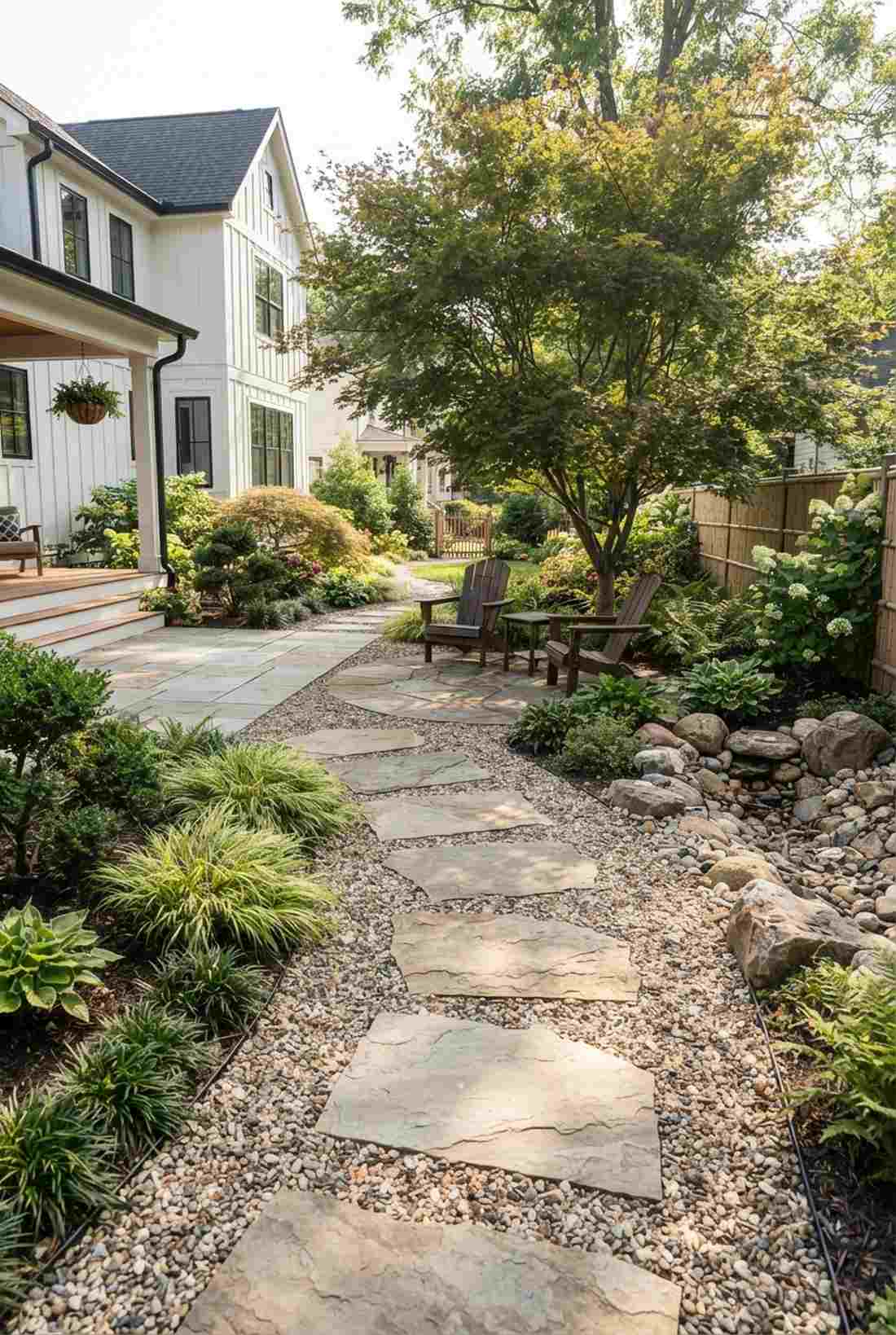 gravel with stepping stones