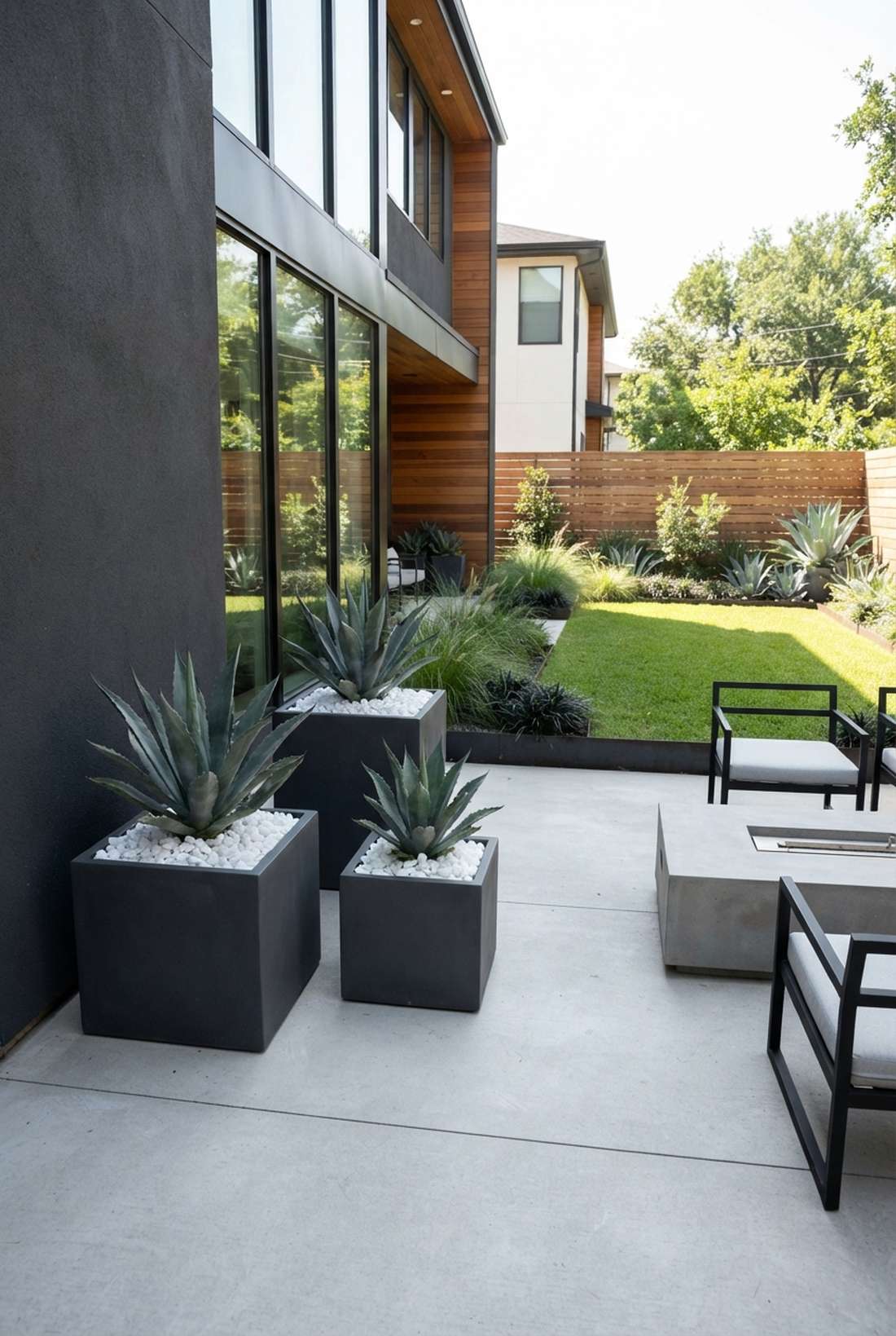 modern architectural courtyard