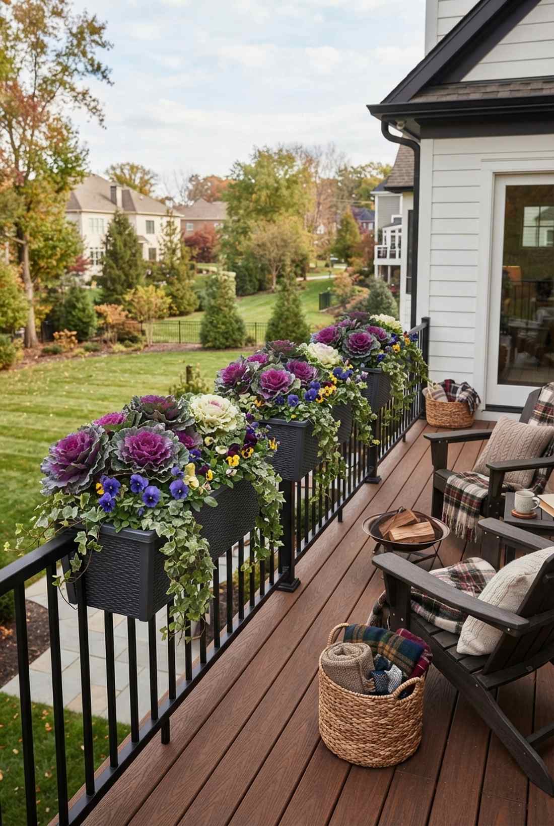 ornamental cabbage winter railing