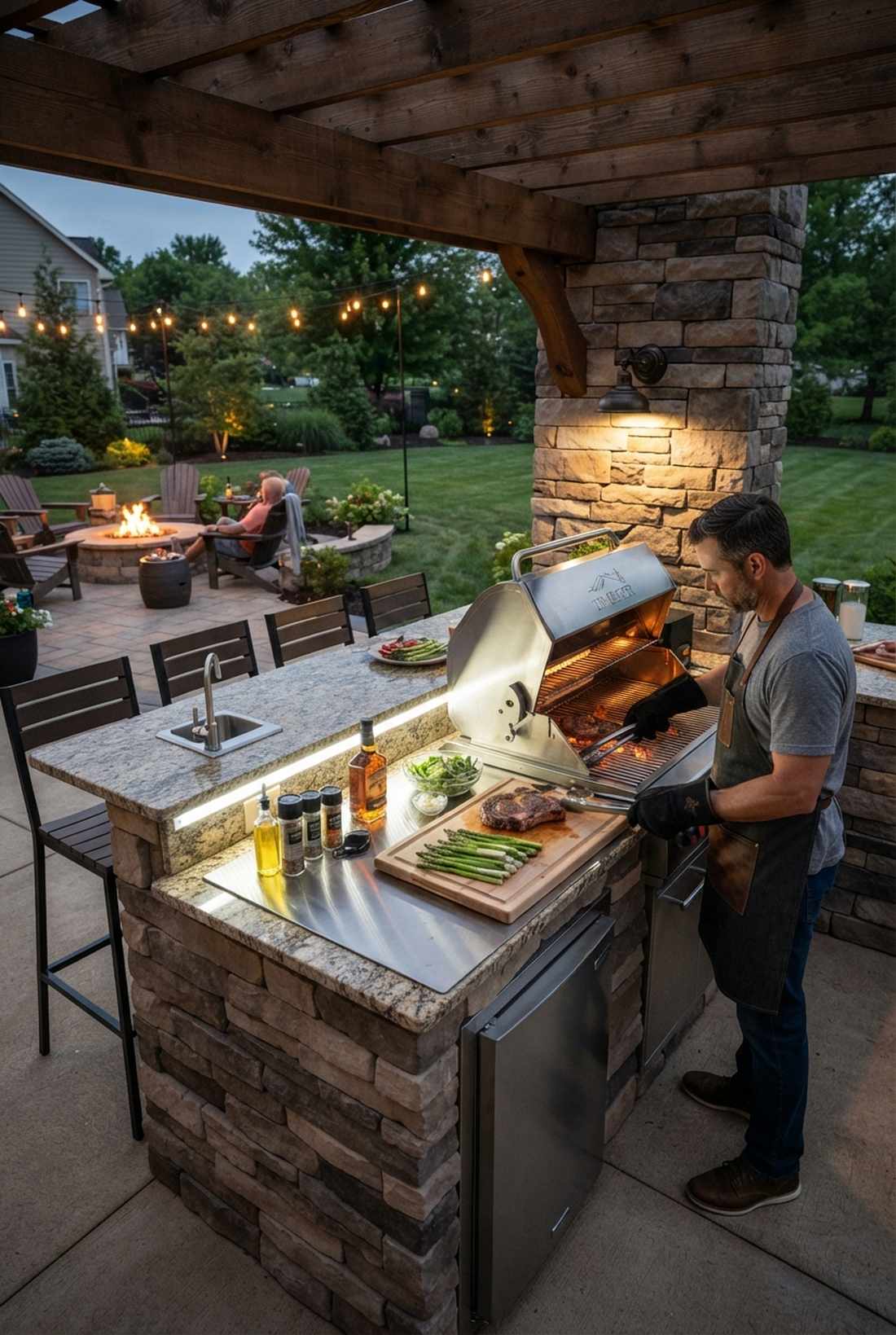 outdoor kitchen task lighting