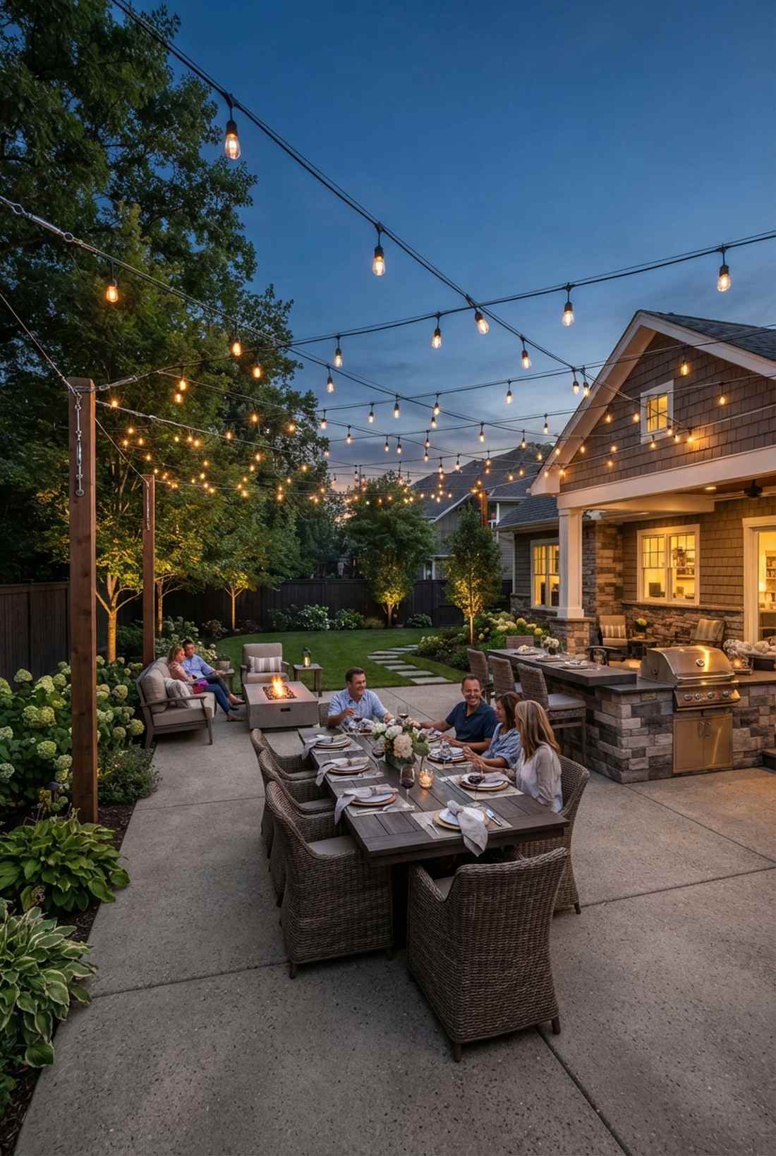 overhead bistro light grid
