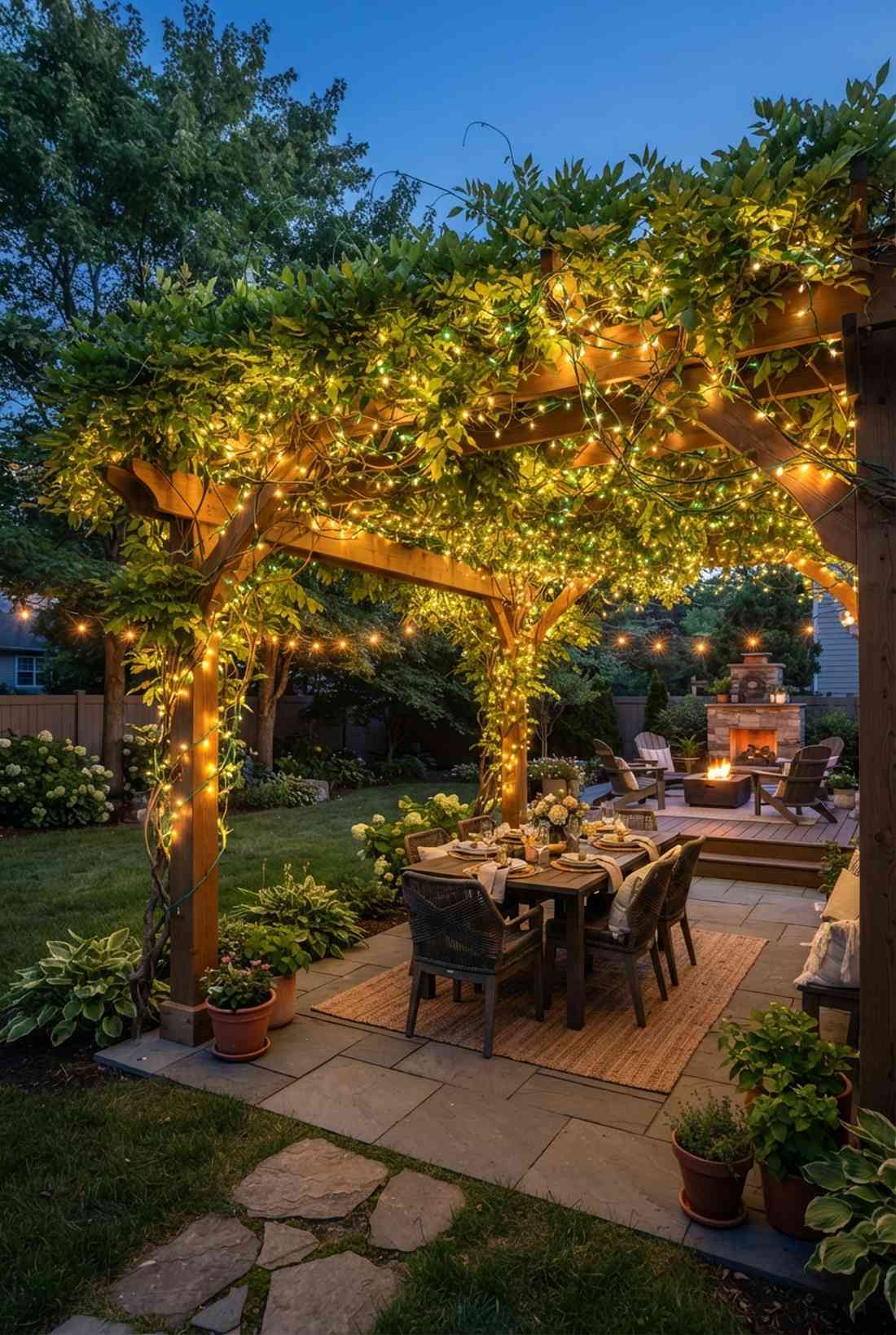 pergola vine interweaving