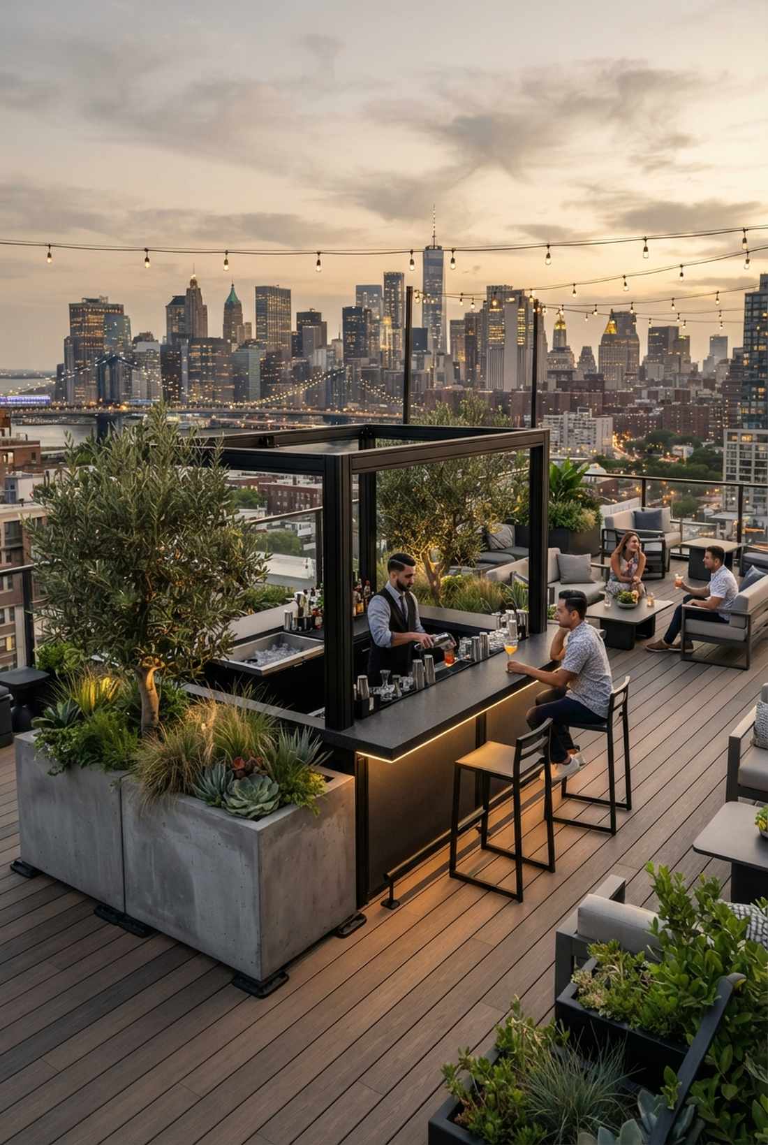 rooftop urban bar