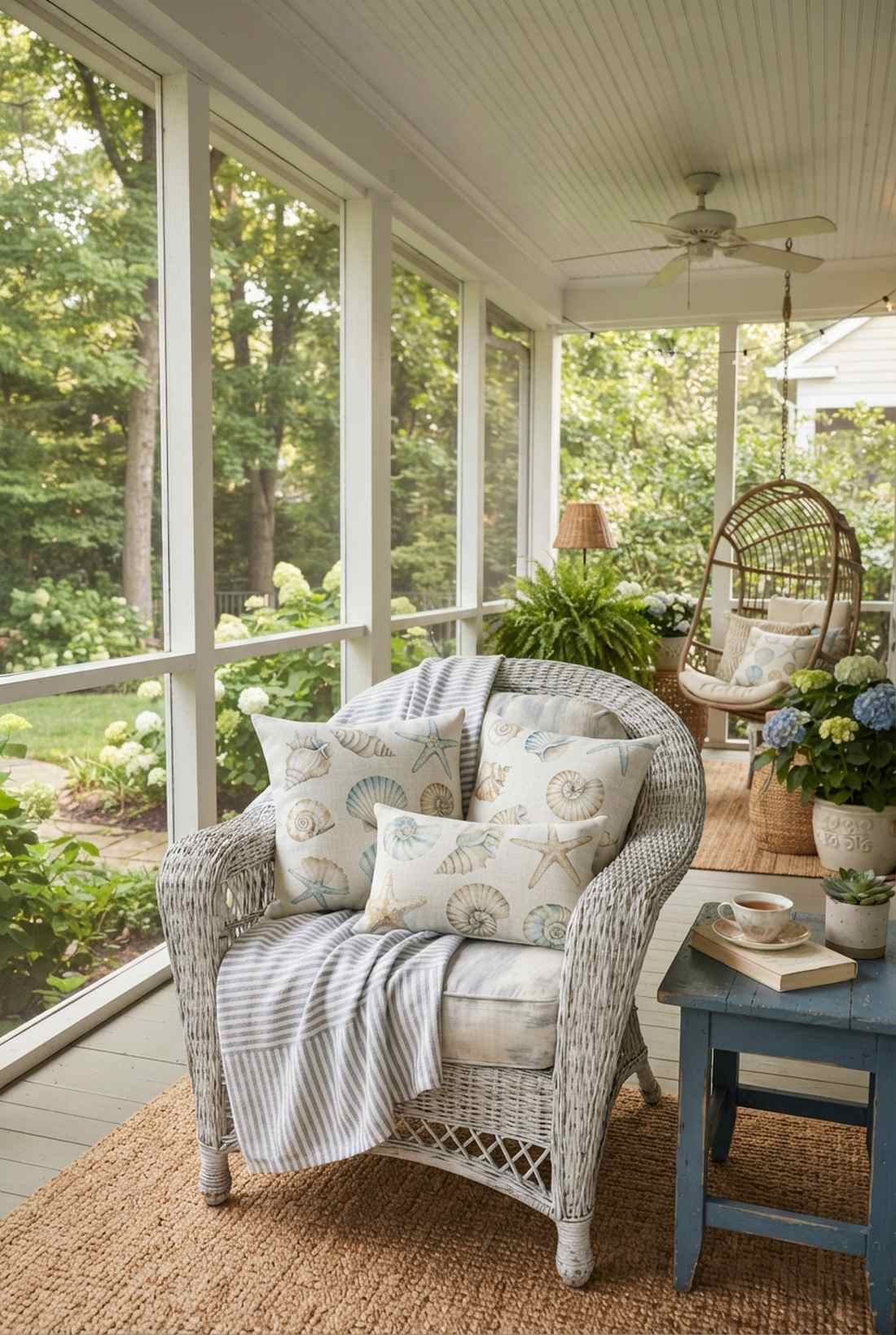seashell and starfish accent pillows