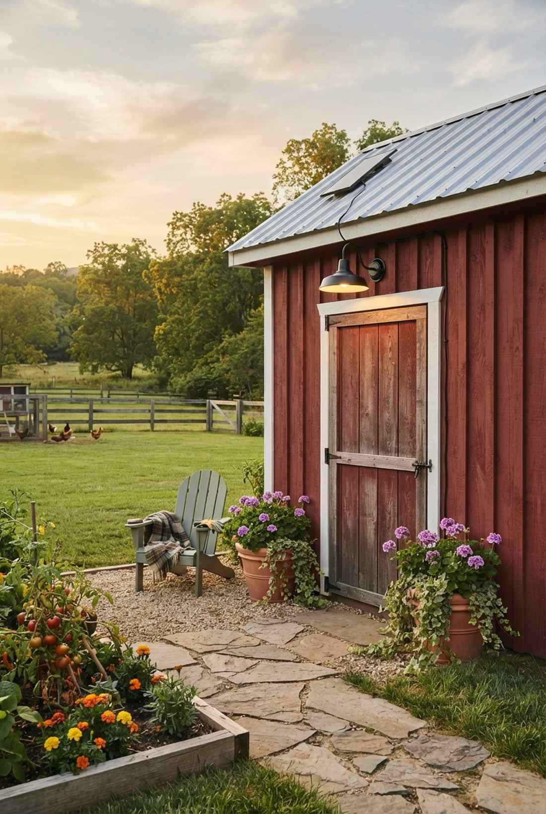 shed barn door entry lights