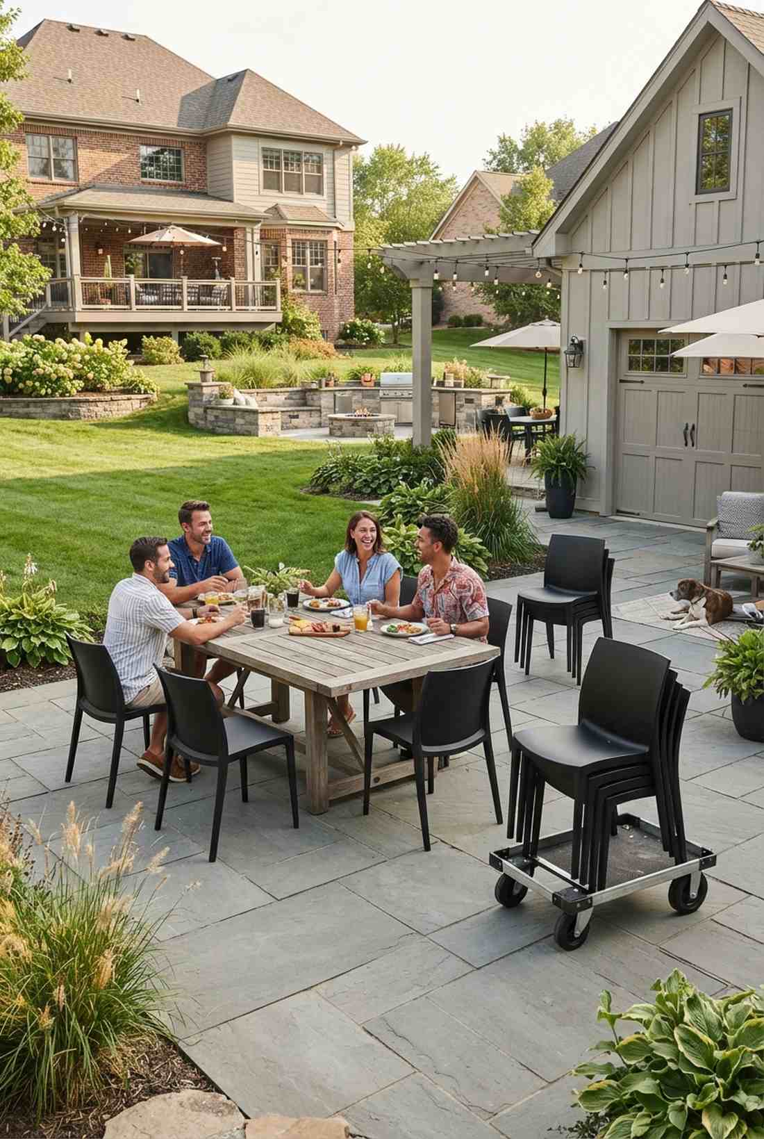 stackable resin dining chairs