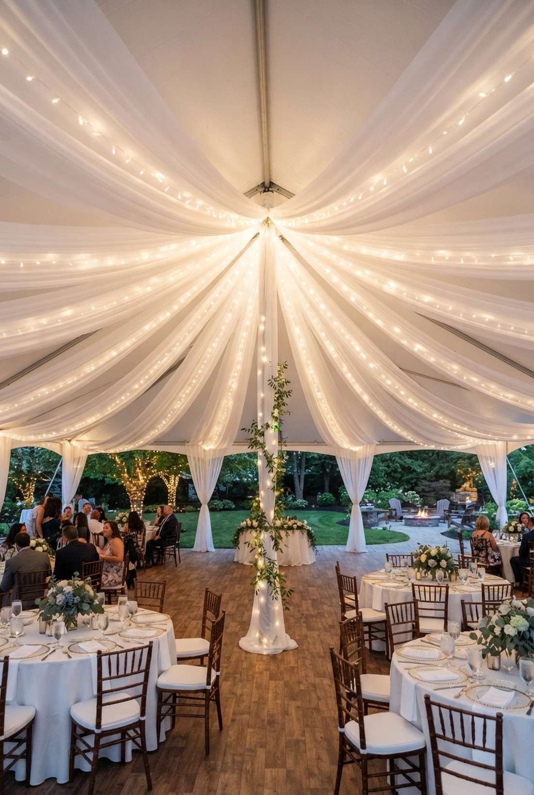 tent canopy interior draping