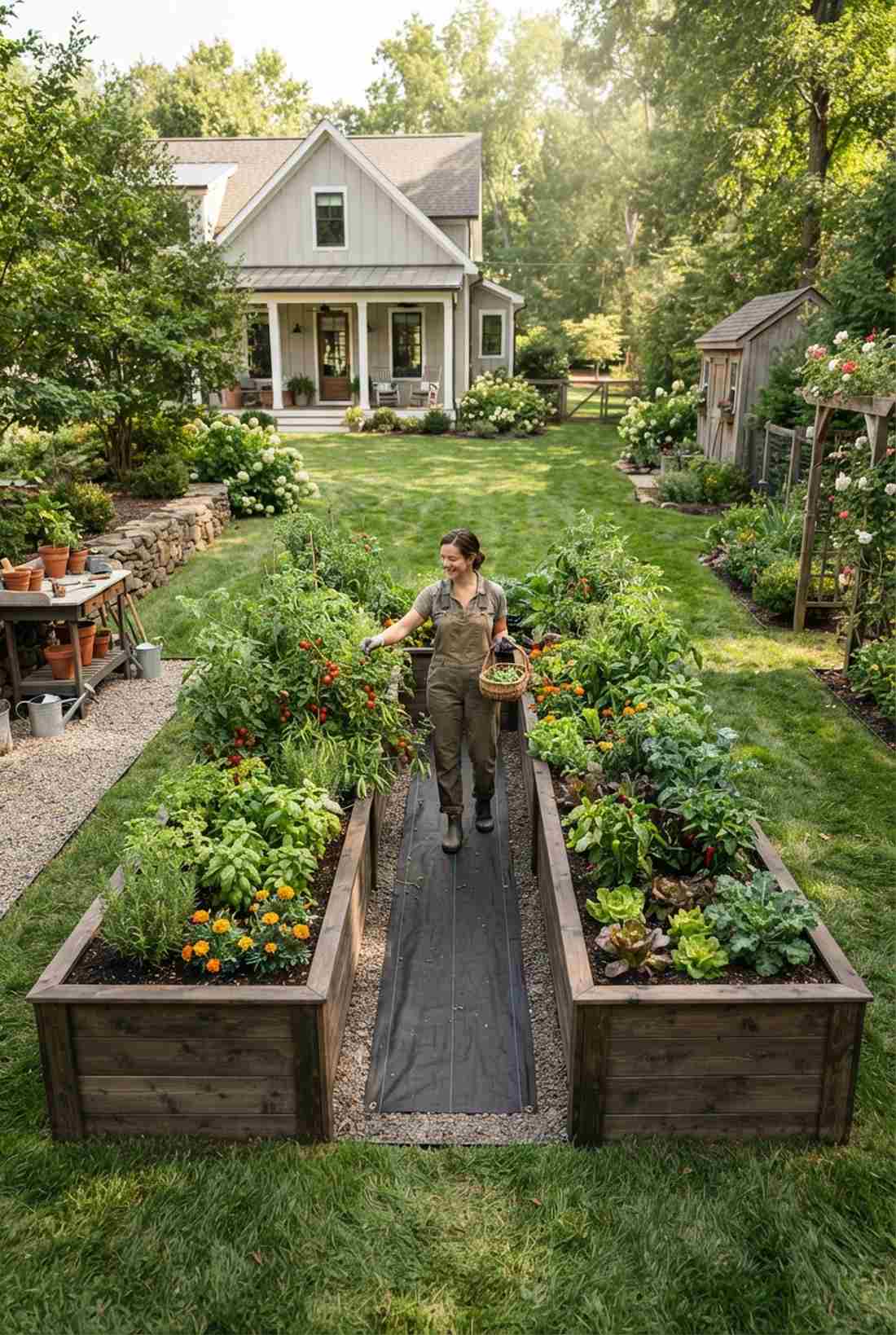 u shaped courtyard bed