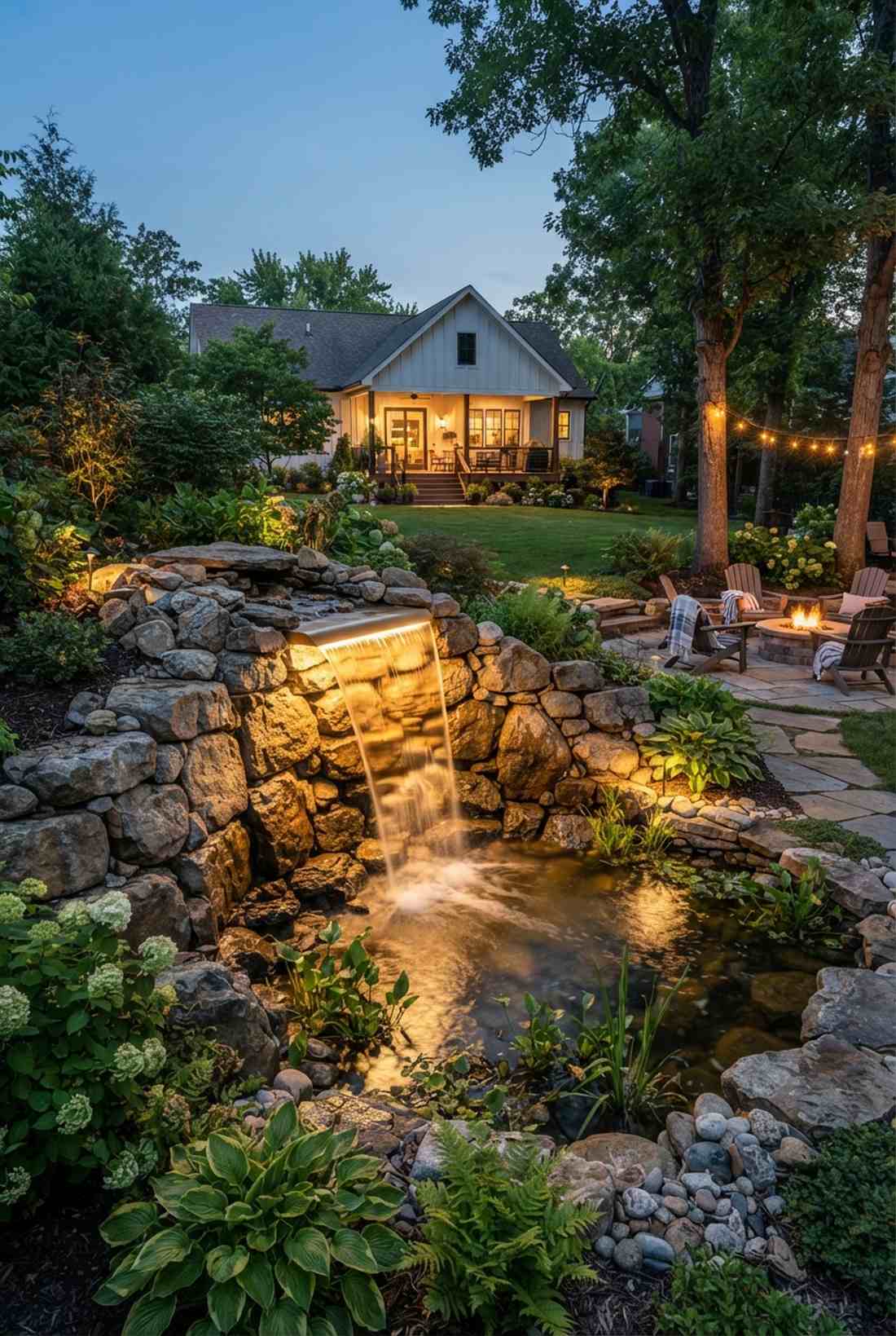 waterfall accent lights