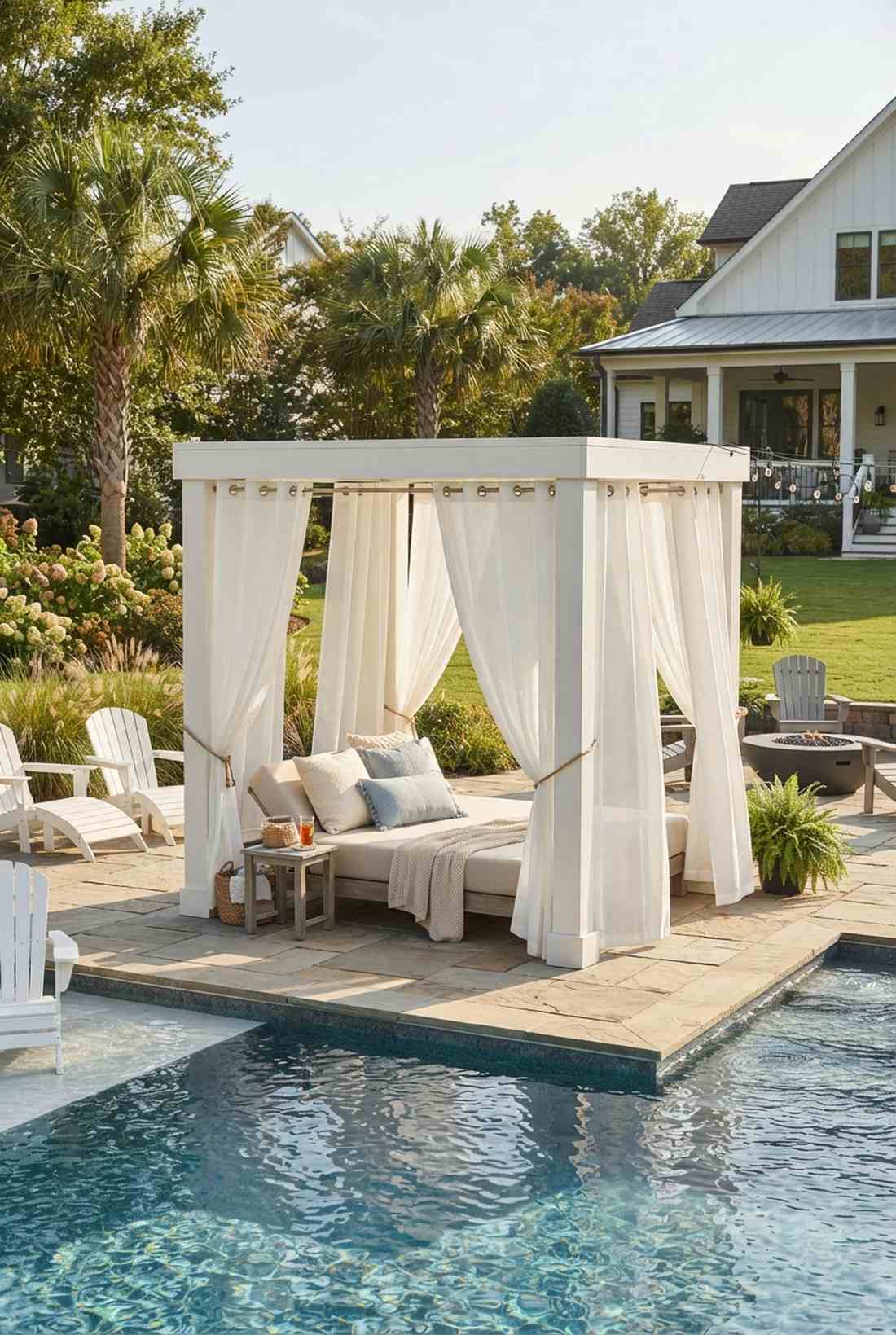 cabana with curtains
